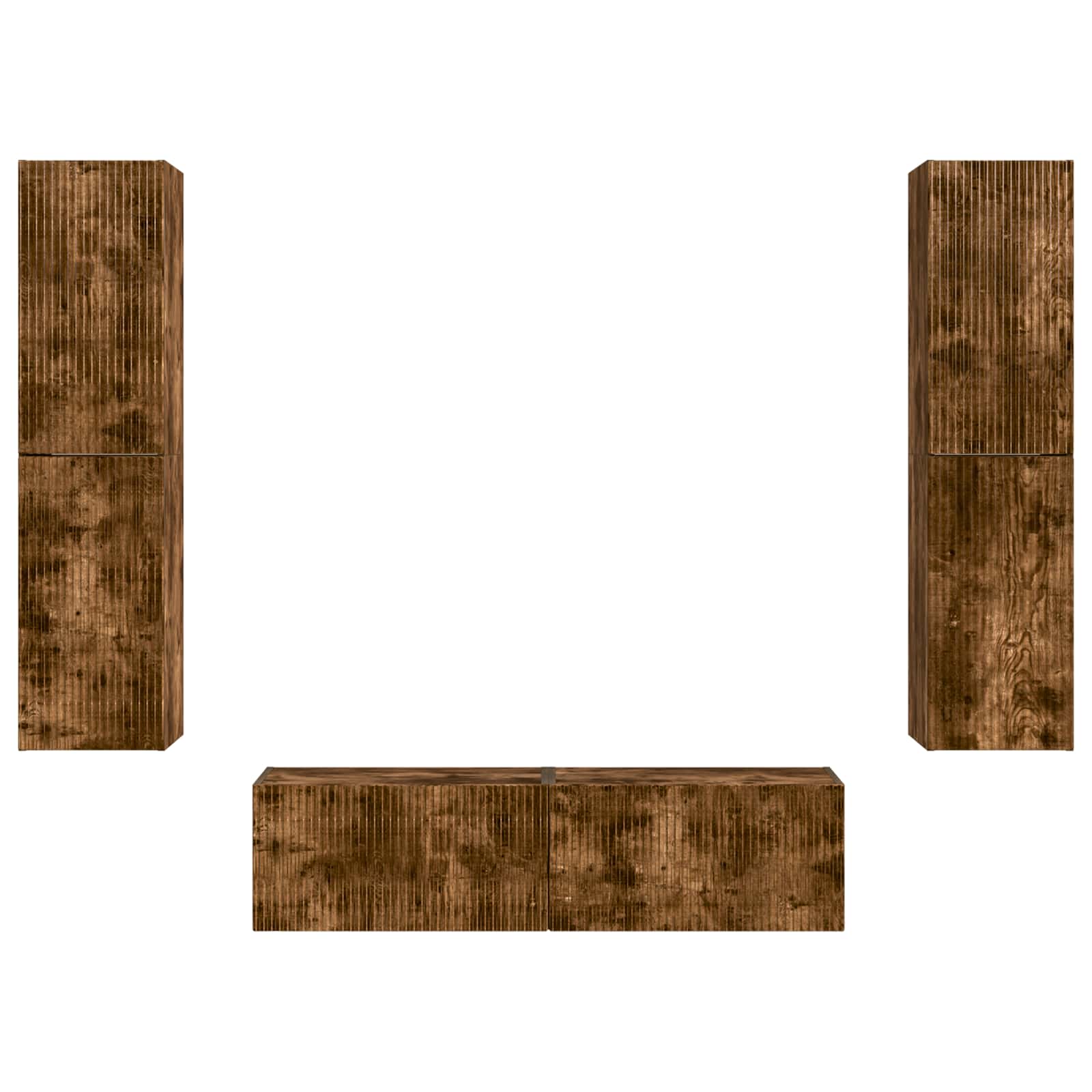 Ensemble meuble TV 6 pc Chêne fumé Bois d'ingénierie