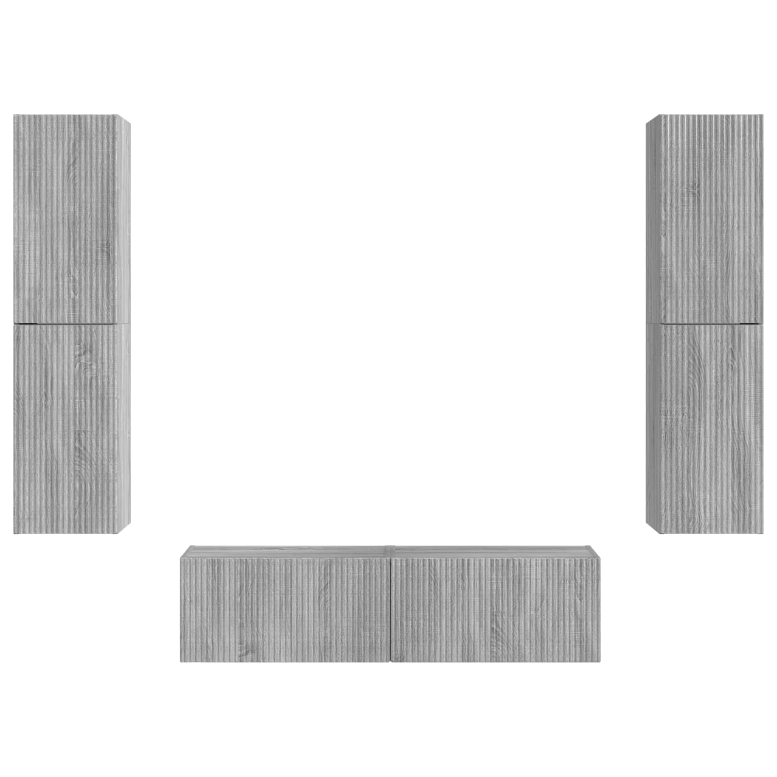 Ensemble meuble TV 6 pc Gris Sonoma Bois d'ingénierie