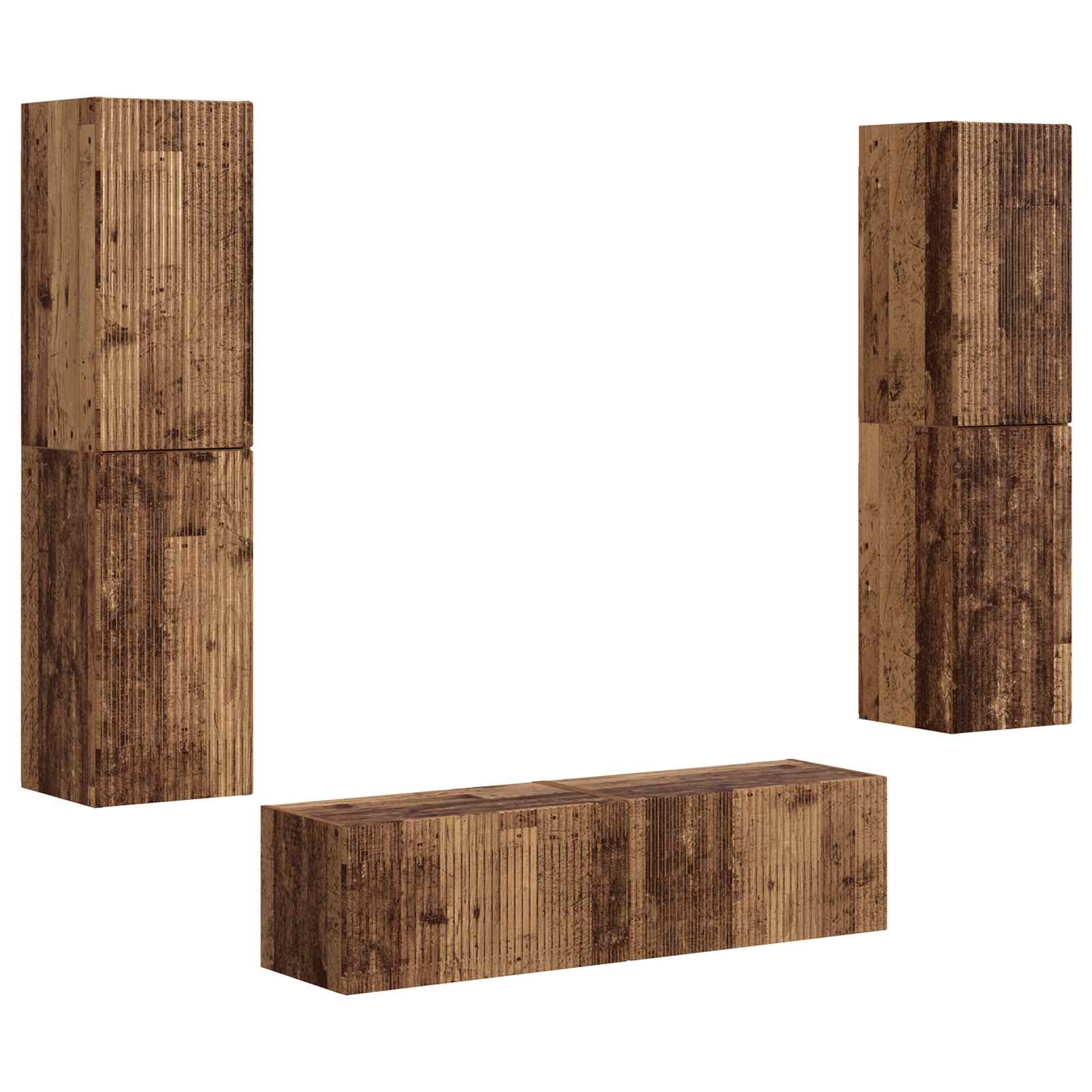 Ensemble meuble TV 6 pc Bois Ancien Bois d'ingénierie