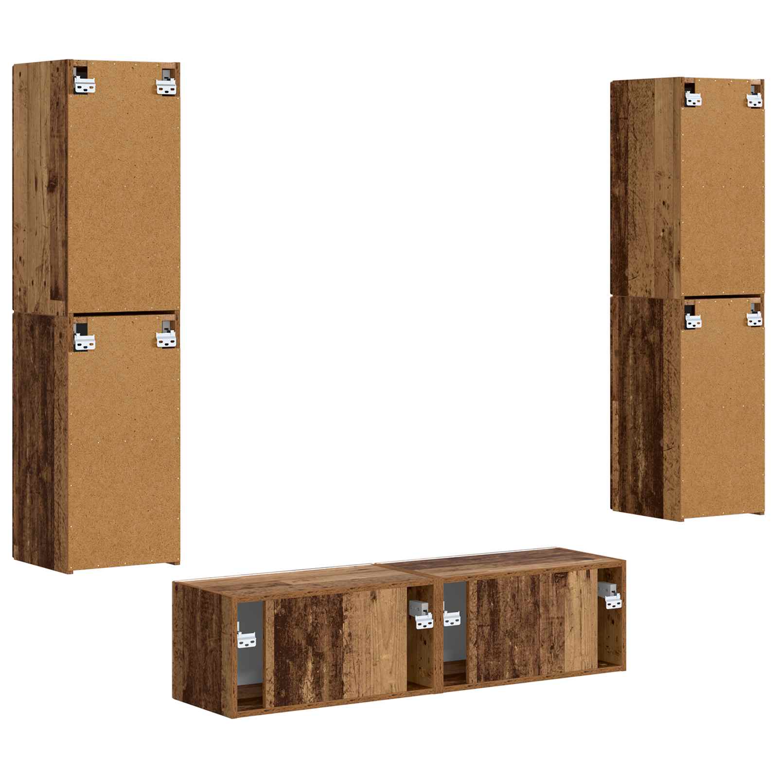 Ensemble meuble TV 6 pc Bois Ancien Bois d'ingénierie