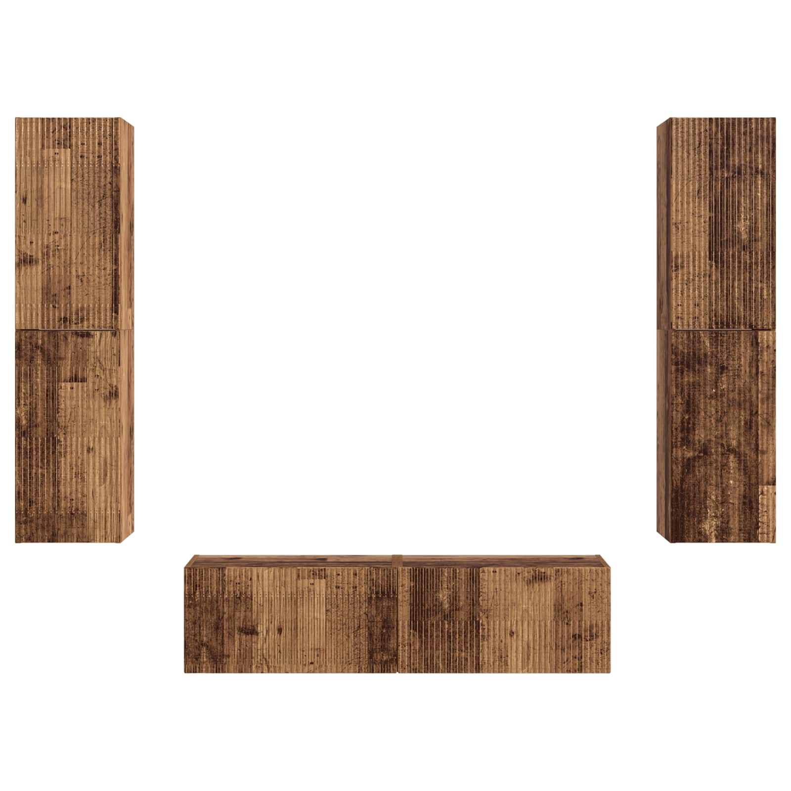 Ensemble meuble TV 6 pc Bois Ancien Bois d'ingénierie