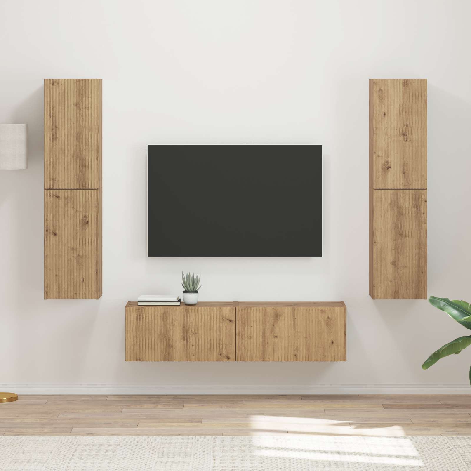 Ensemble meuble TV 6 pc Chêne artisanal Bois d'ingénierie