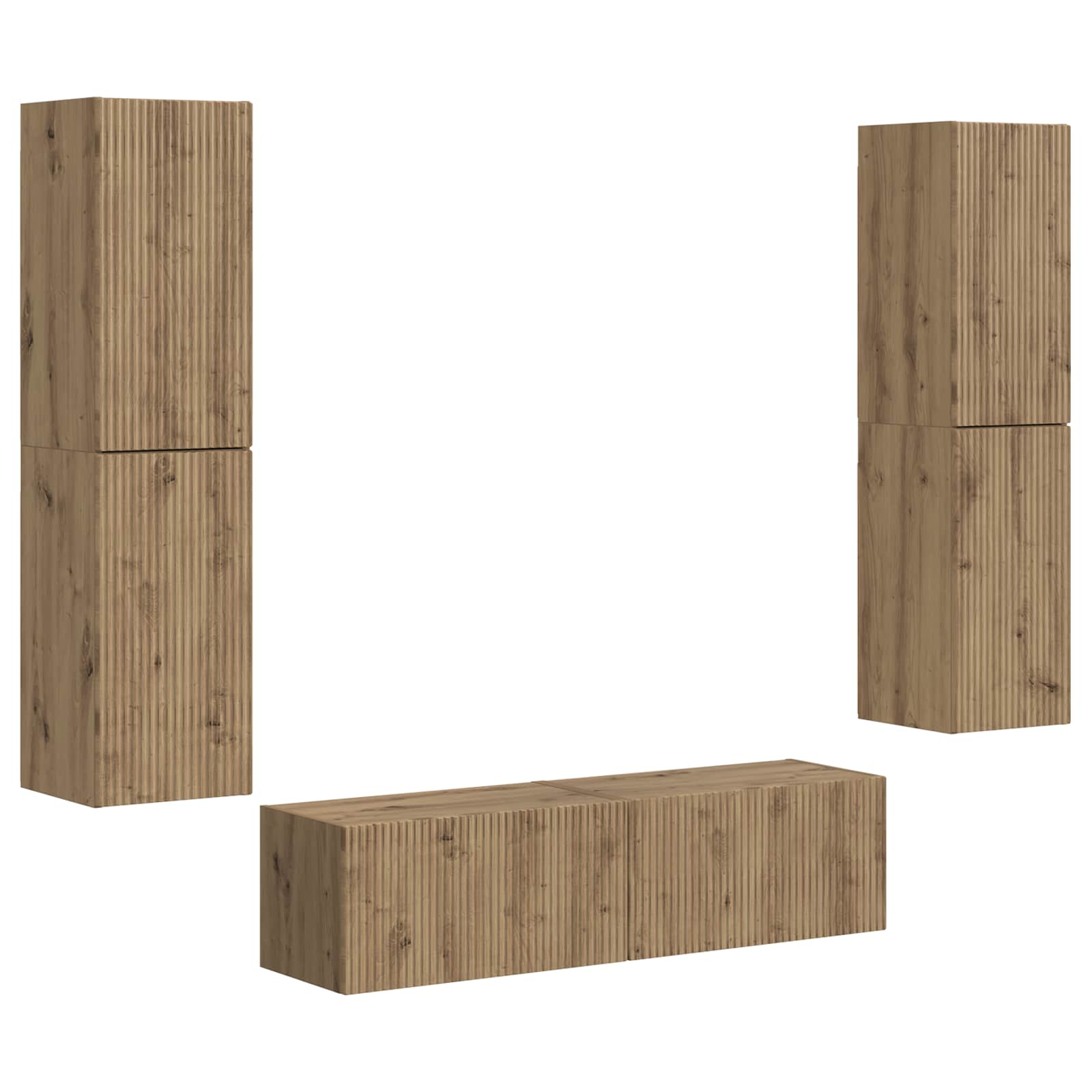 Ensemble meuble TV 6 pc Chêne artisanal Bois d'ingénierie