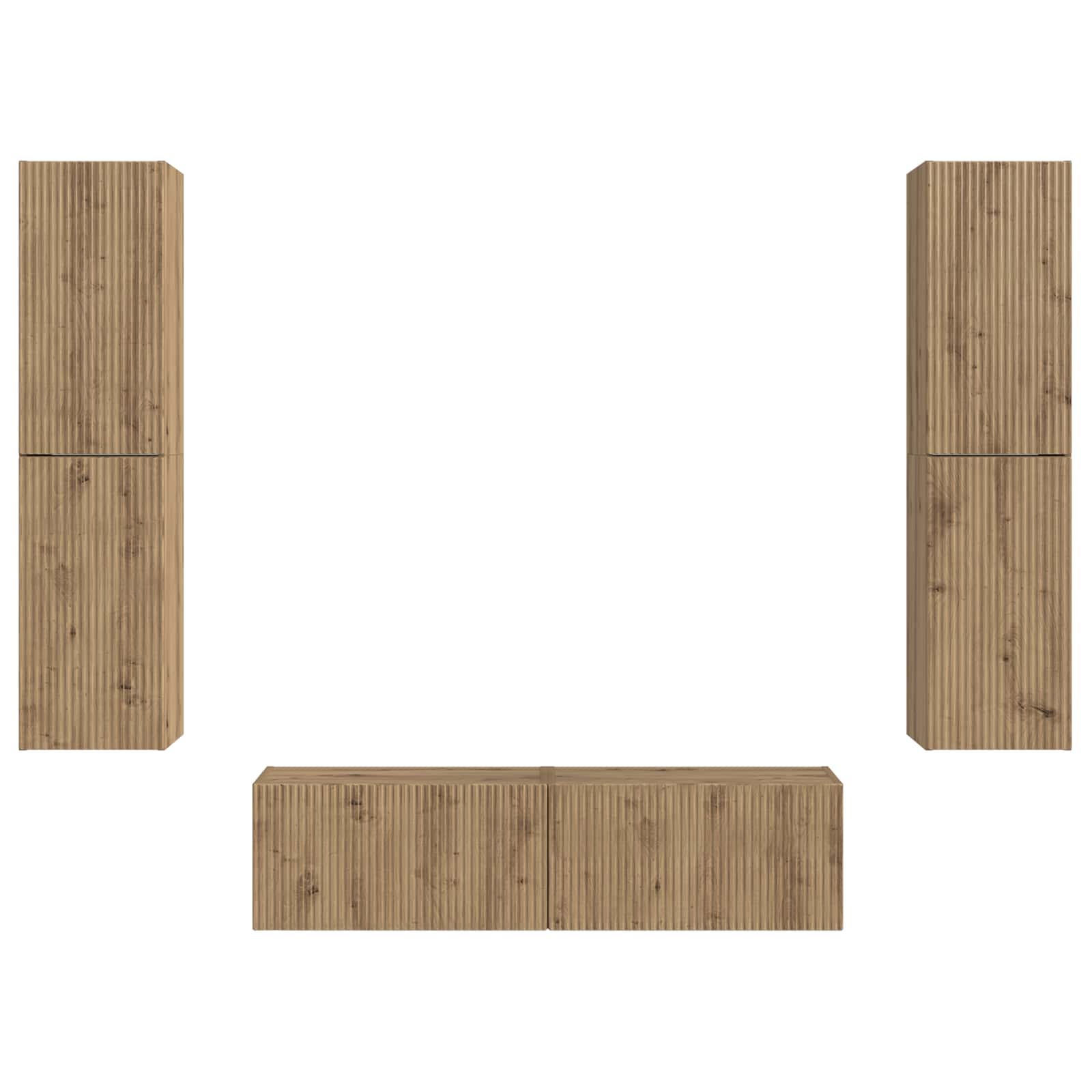 Ensemble meuble TV 6 pc Chêne artisanal Bois d'ingénierie