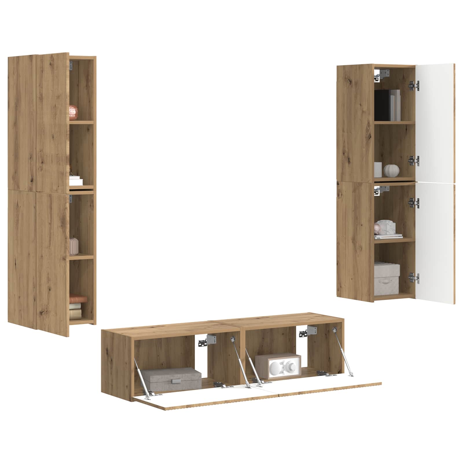 Ensemble meuble TV 6 pc Chêne artisanal Bois d'ingénierie