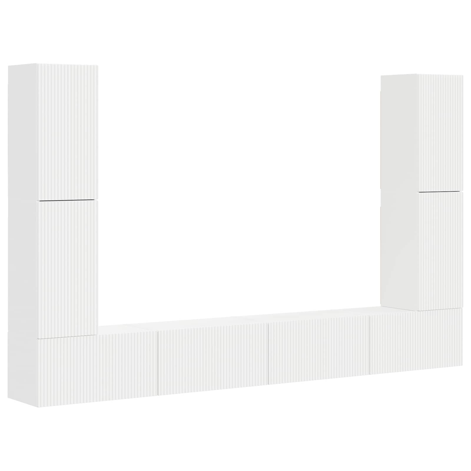 Ensemble meuble TV 8 pc Blanc Bois d'ingénierie