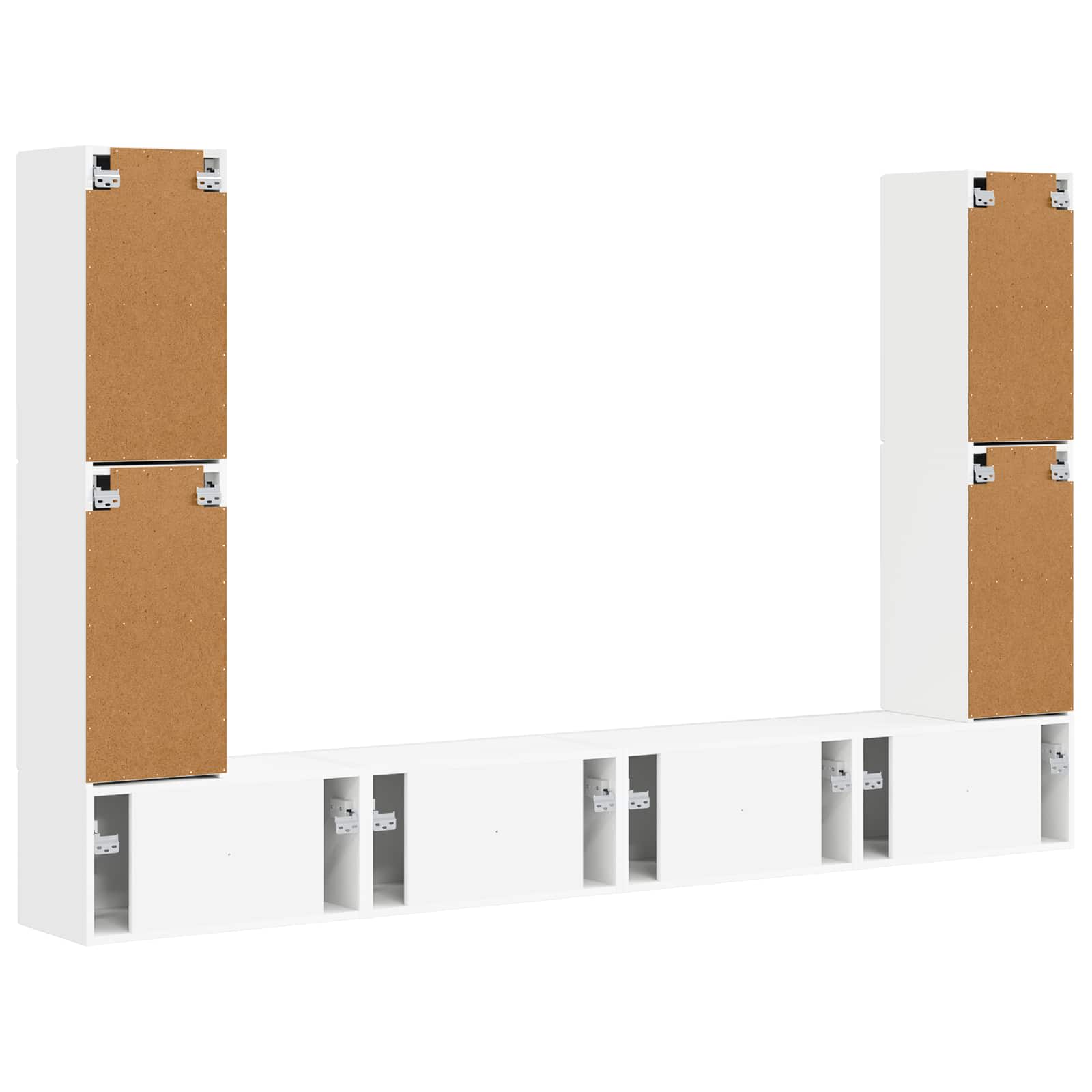 Ensemble meuble TV 8 pc Blanc Bois d'ingénierie