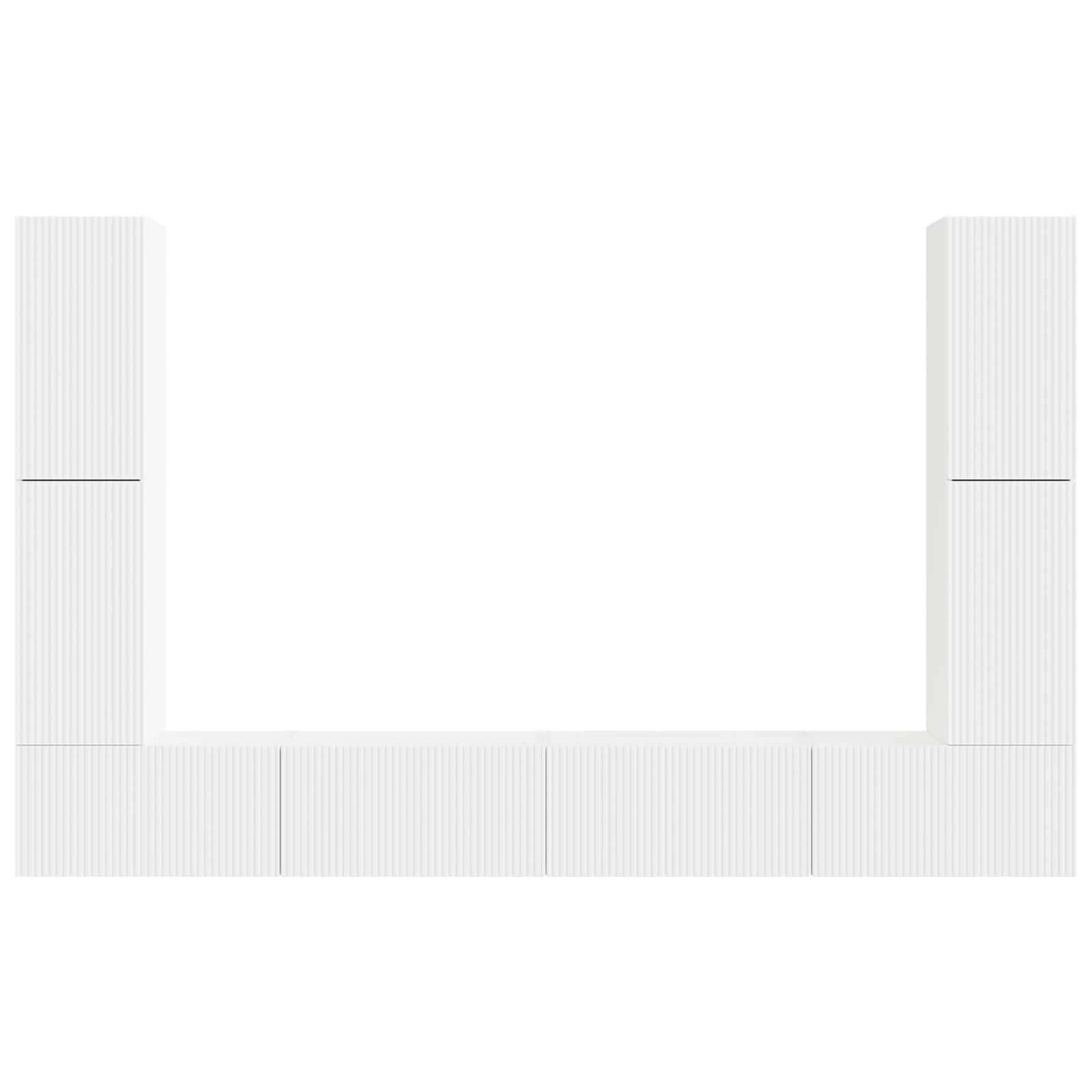 Ensemble meuble TV 8 pc Blanc Bois d'ingénierie