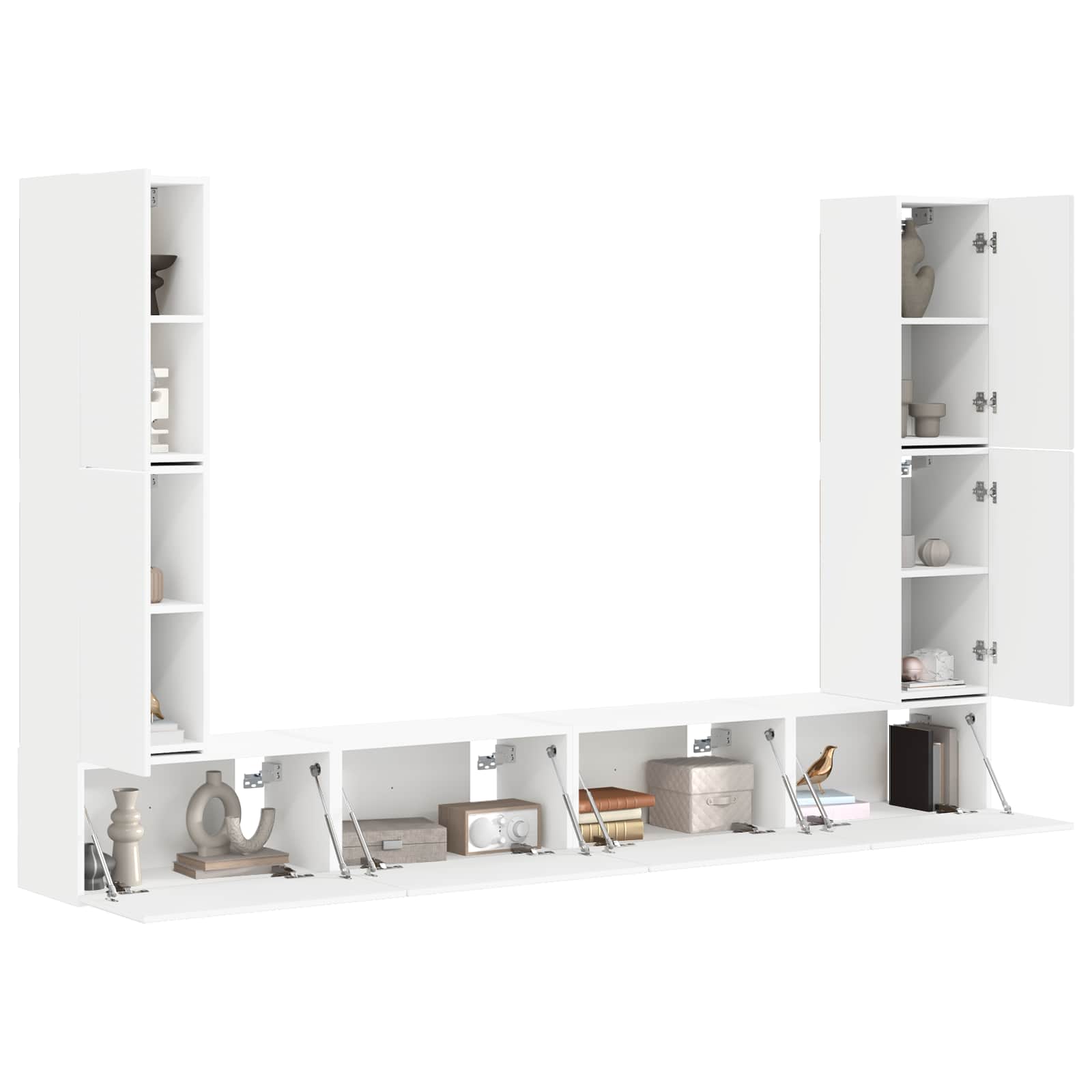 Ensemble meuble TV 8 pc Blanc Bois d'ingénierie