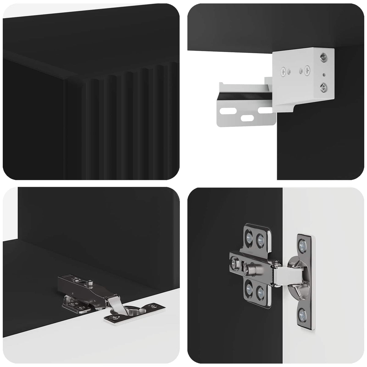 Ensemble meuble TV 8 pc Noir Bois d’ingénierie - XIOS Store SNC