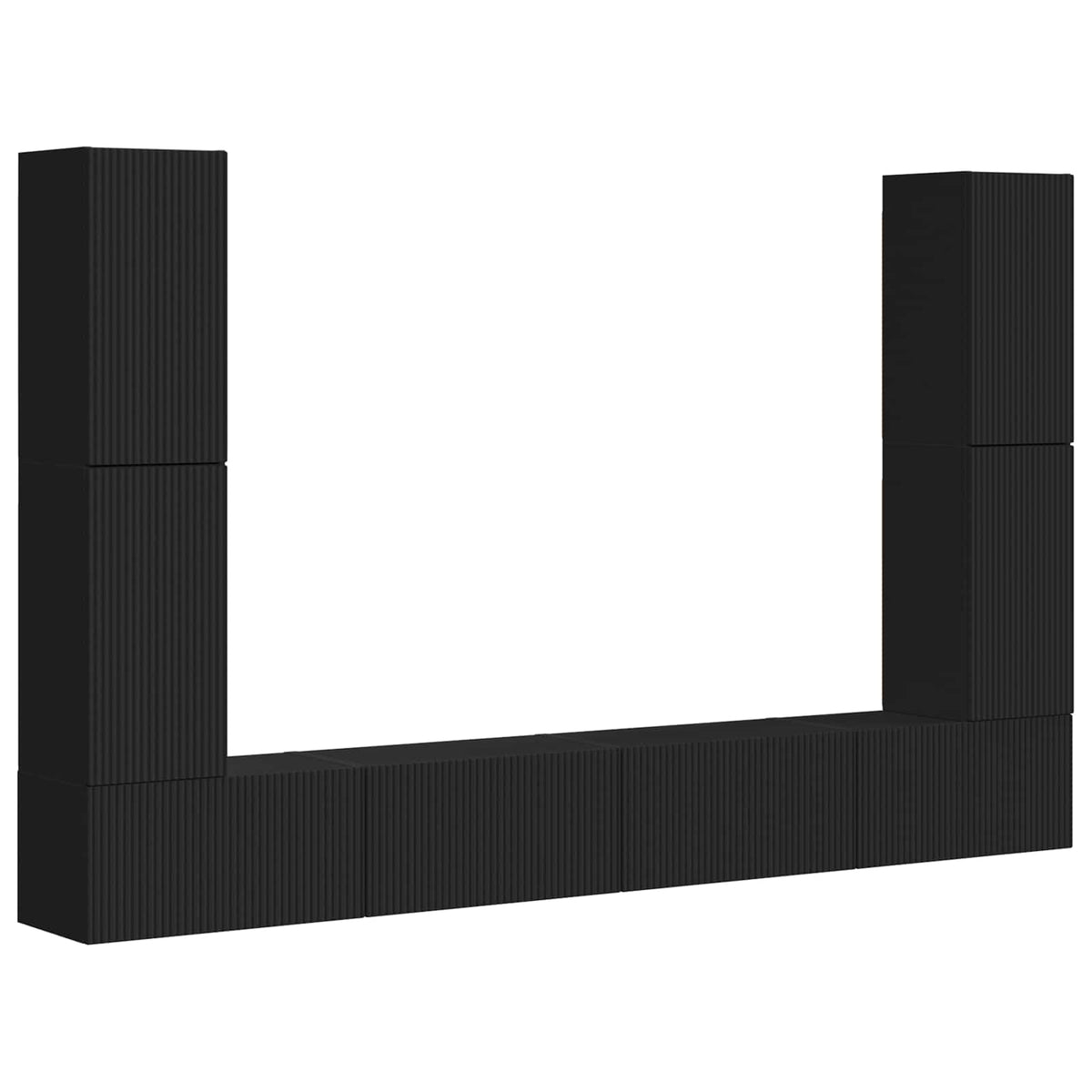 Ensemble meuble TV 8 pc Noir Bois d’ingénierie - XIOS Store SNC
