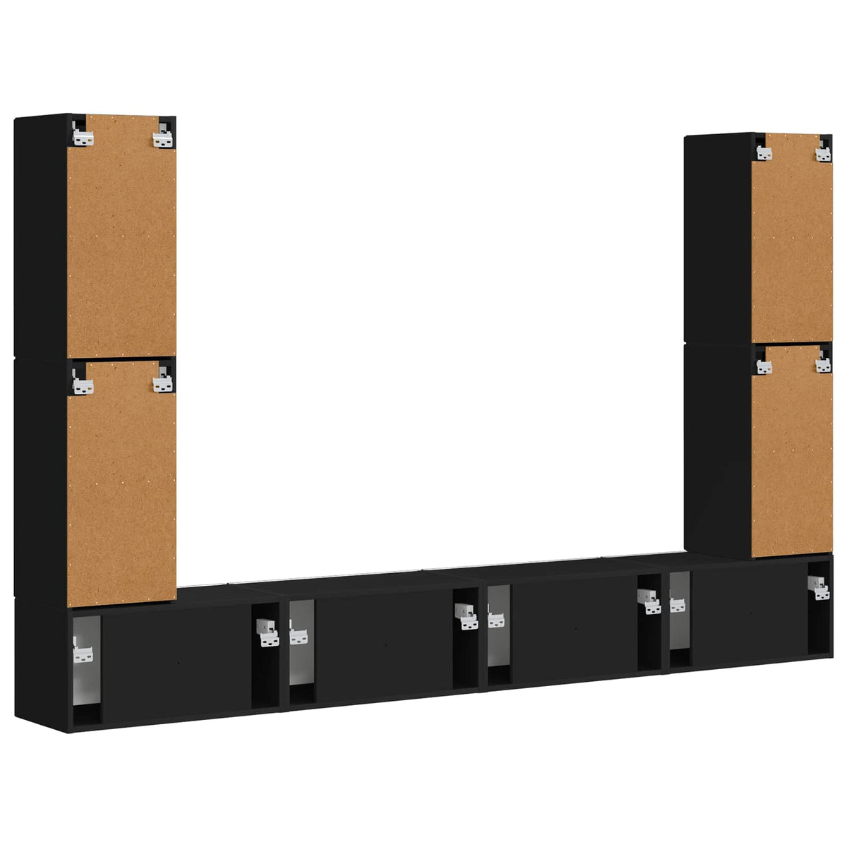 Ensemble meuble TV 8 pc Noir Bois d’ingénierie - XIOS Store SNC
