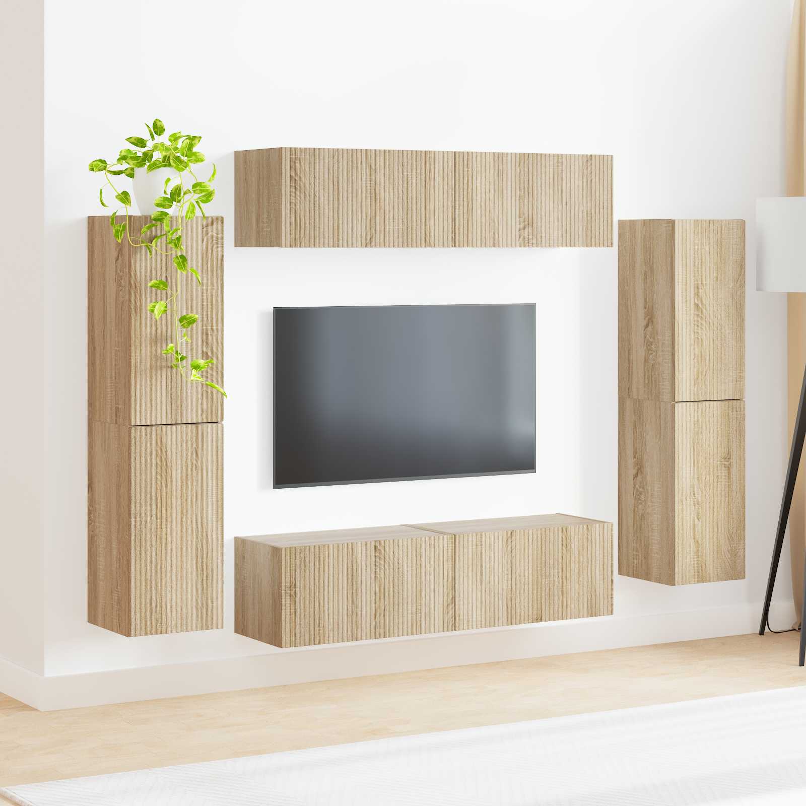 Ensemble meuble TV 8 pc Chêne Sonoma Bois d'ingénierie
