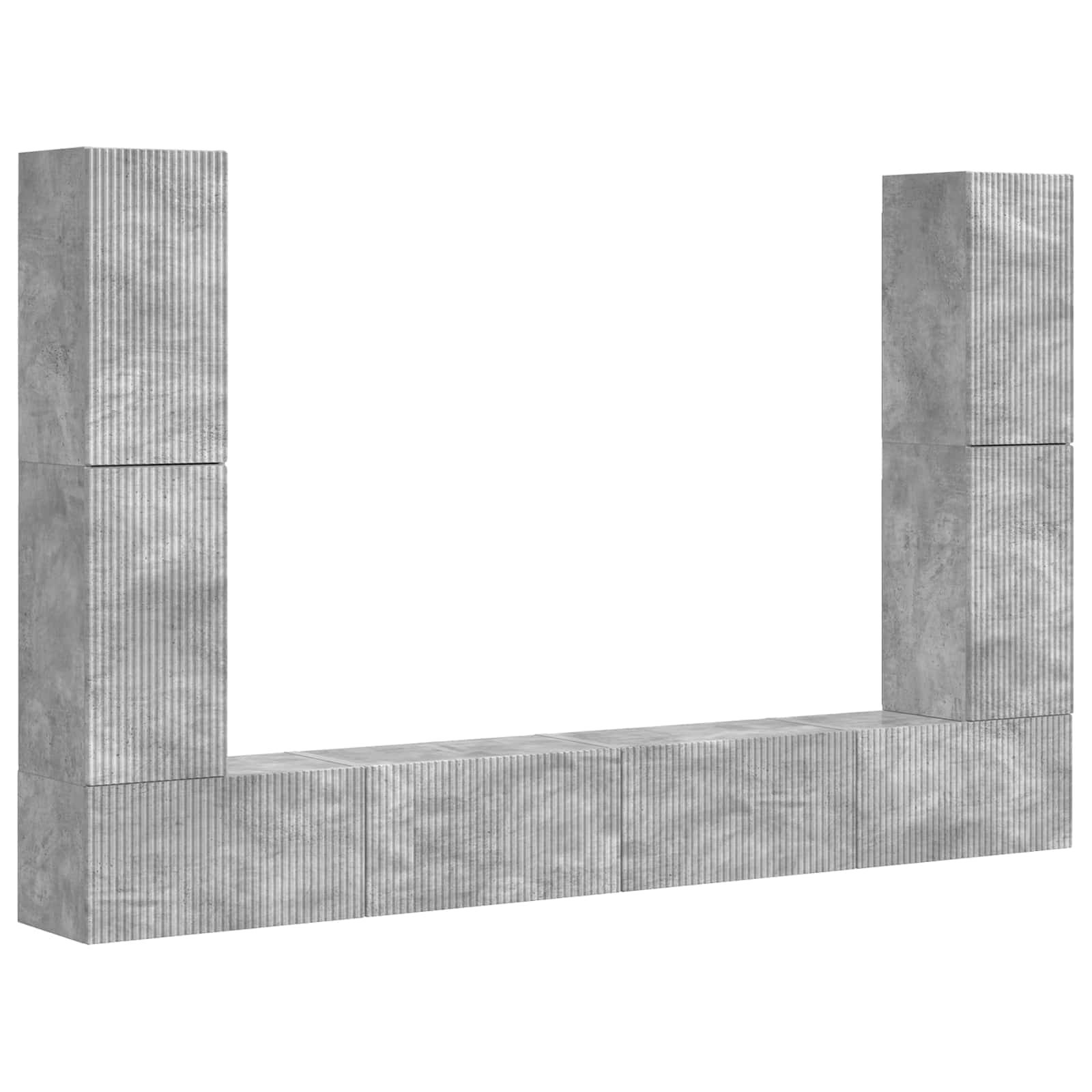 Ensemble meuble TV 8 pc Gris béton Bois d'ingénierie