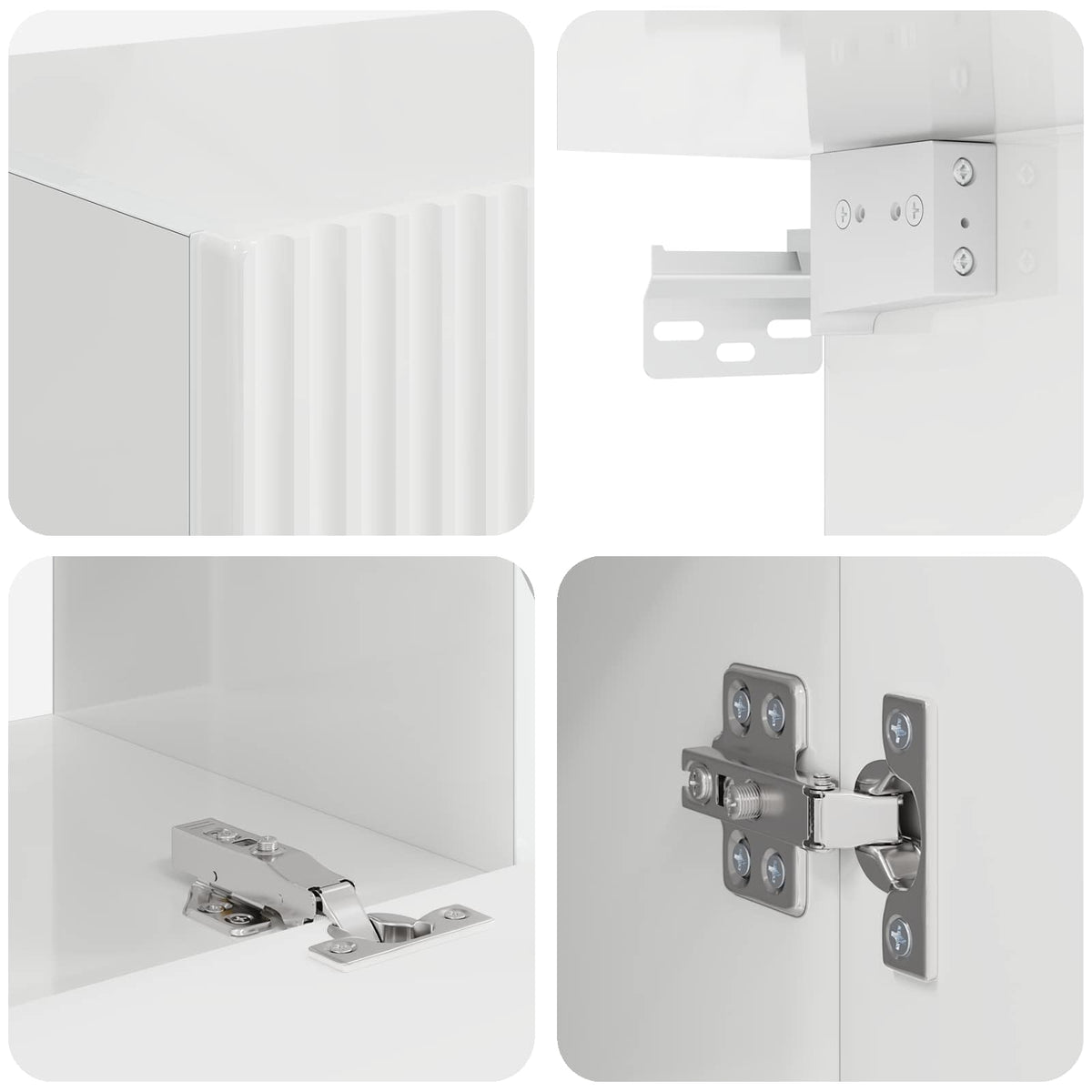 Ensemble meuble TV 8 pc Blanc brillant Bois d'ingénierie