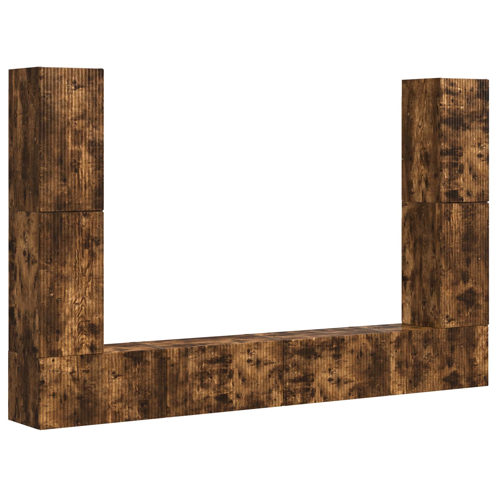 Ensemble meuble TV 8 pc Chêne fumé Bois d'ingénierie