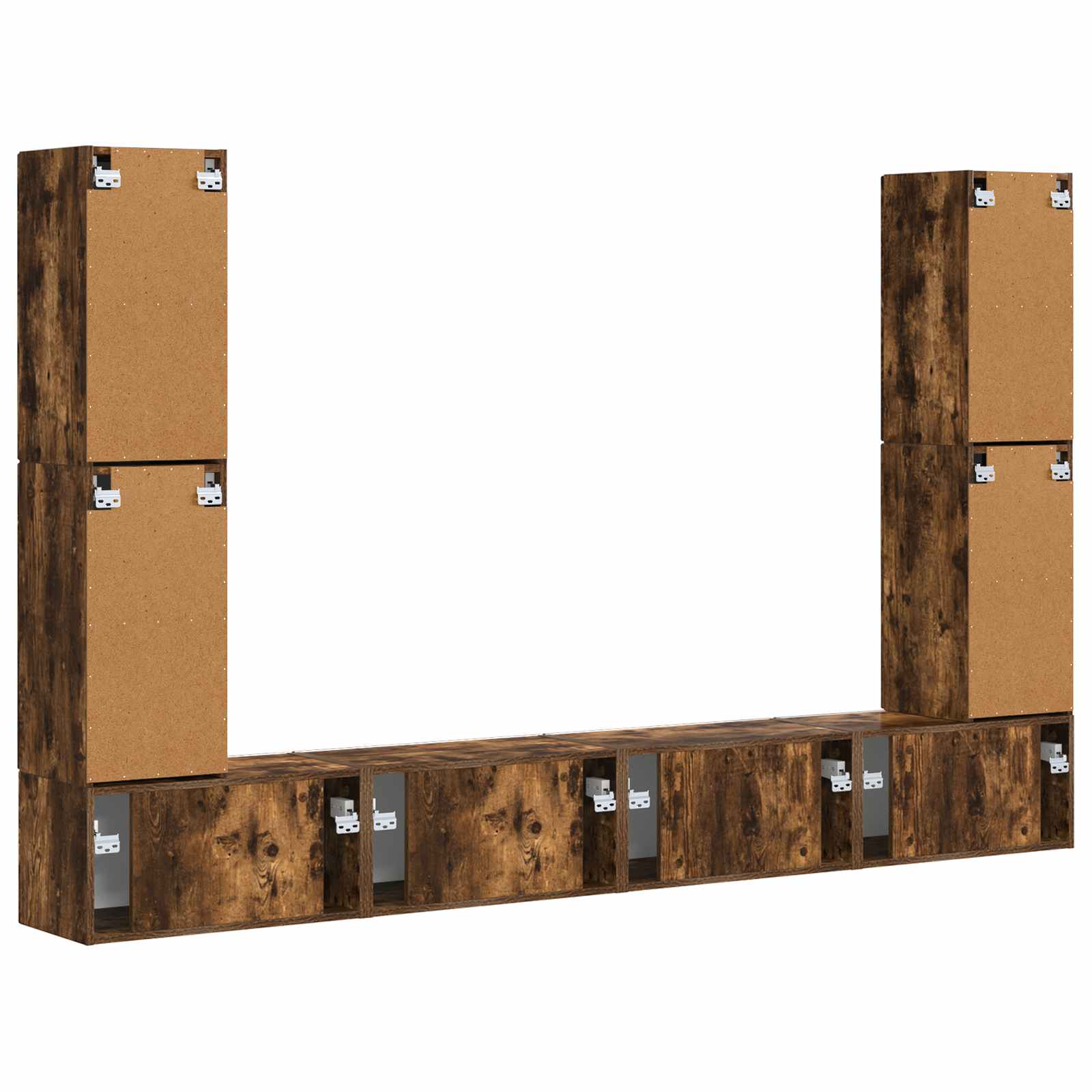 Ensemble meuble TV 8 pcs Chêne fumé Bois d'ingénierie - XIOS