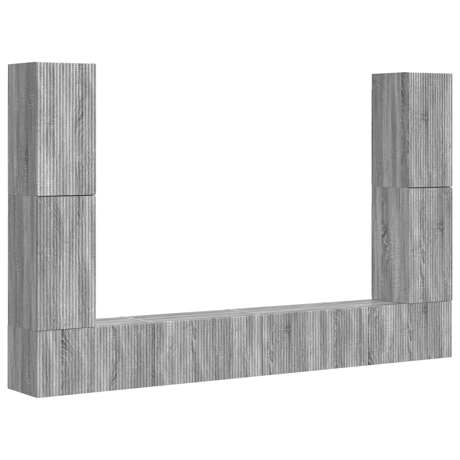 Ensemble meuble TV 8 pcs Gris Sonoma Bois d'ingénierie - XIOS
