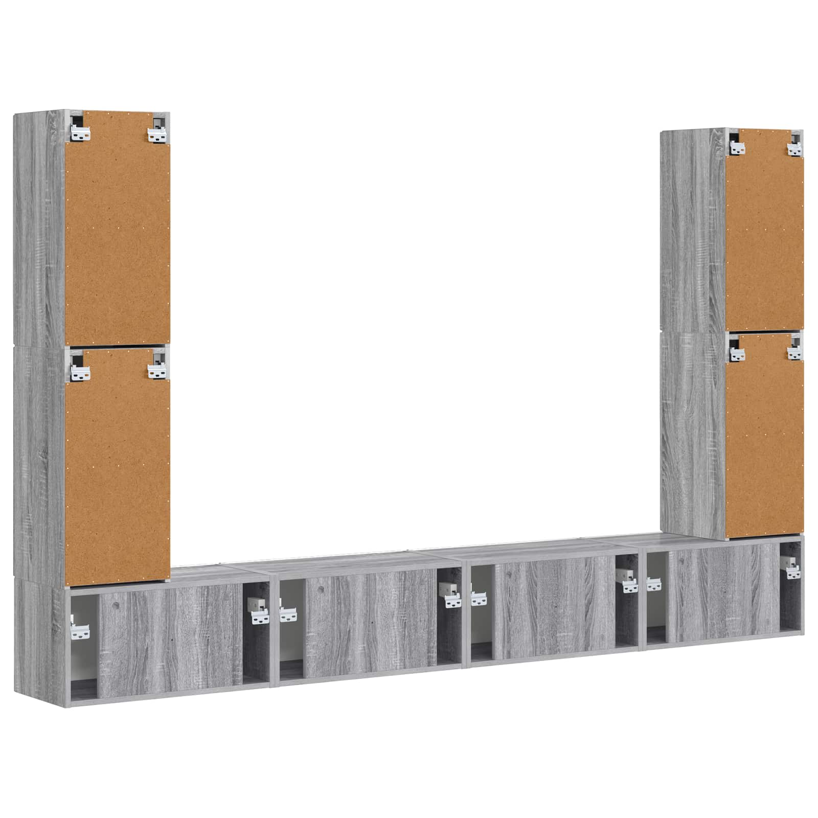 Ensemble meuble TV 8 pcs Gris Sonoma Bois d'ingénierie - XIOS