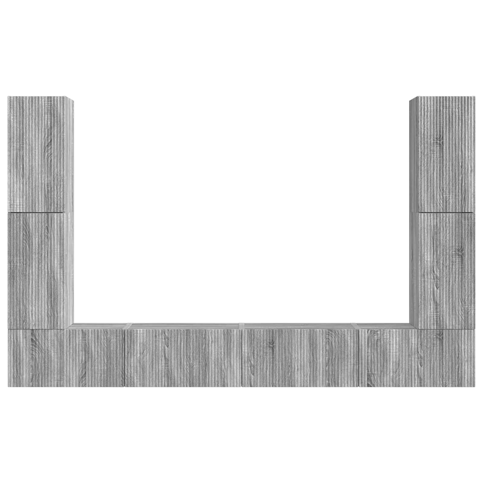 Ensemble meuble TV 8 pcs Gris Sonoma Bois d'ingénierie - XIOS