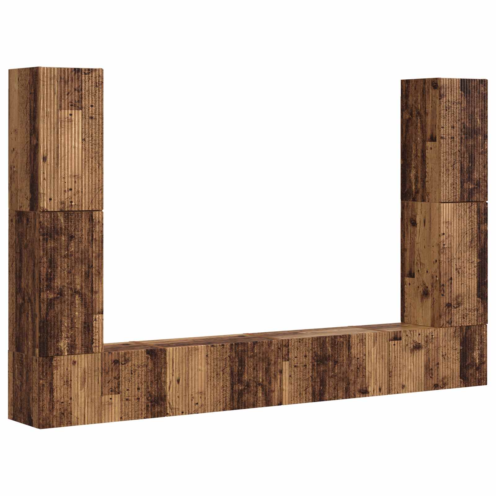 Ensemble meuble TV 8 pc Bois Ancien Bois d'ingénierie