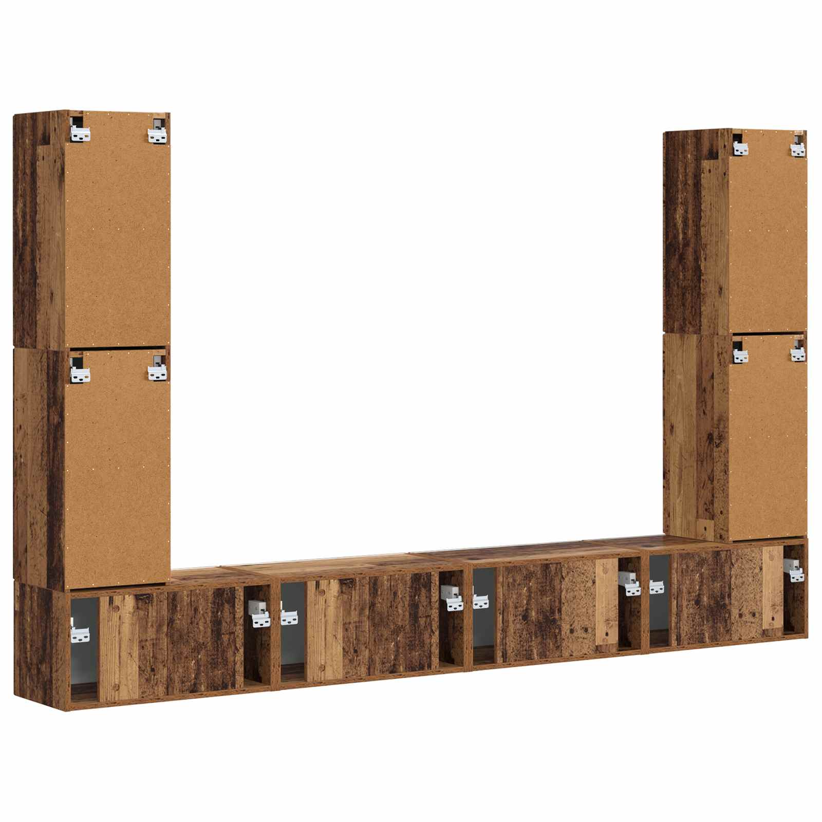 Ensemble meuble TV 8 pcs Bois Ancien Bois d'ingénierie - XIOS