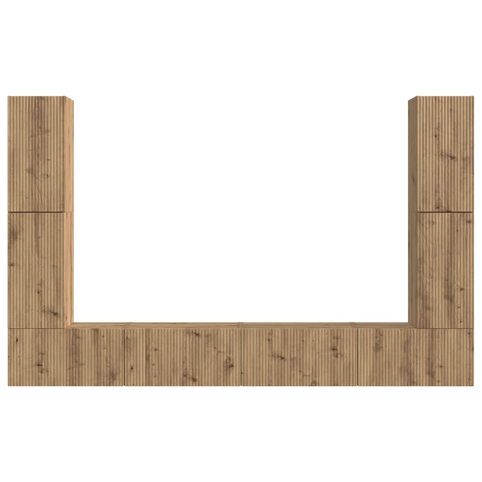 Ensemble meuble TV 8 pcs Chêne artisanal Bois d'ingénierie - XIOS