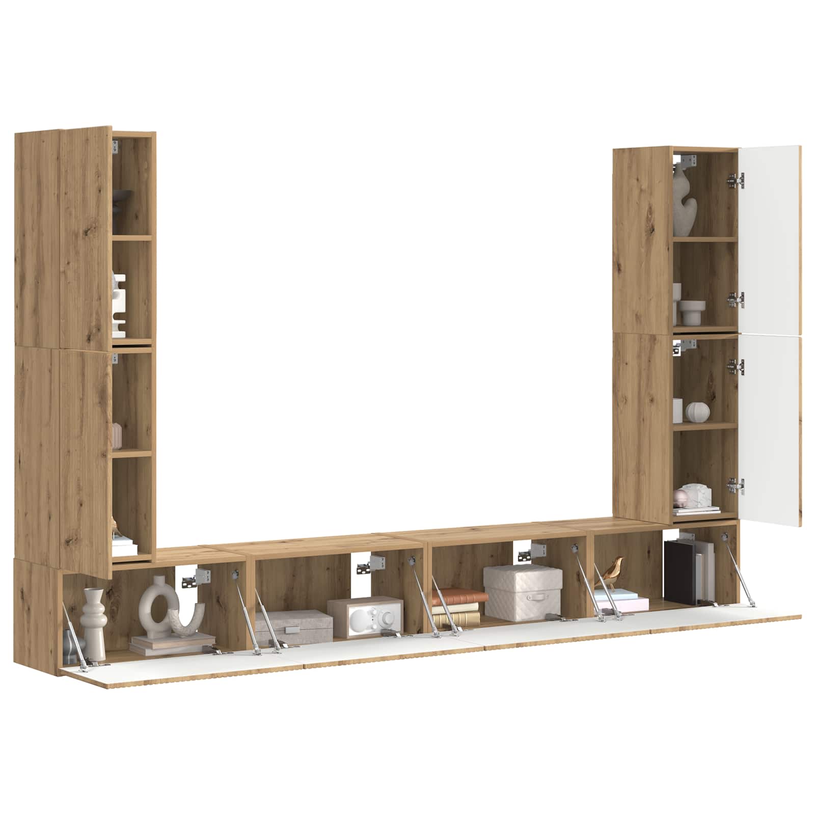 Ensemble meuble TV 8 pcs Chêne artisanal Bois d'ingénierie - XIOS