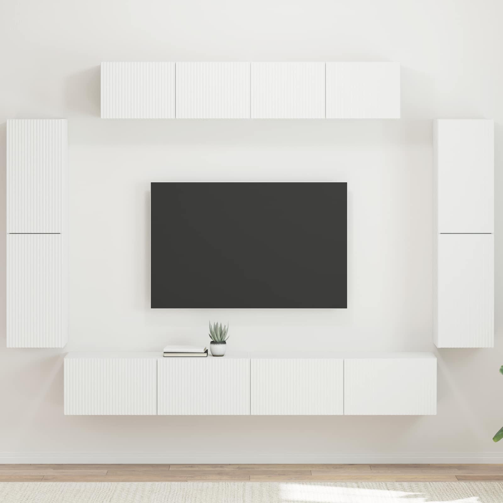 Meuble TV 8 pc Blanc