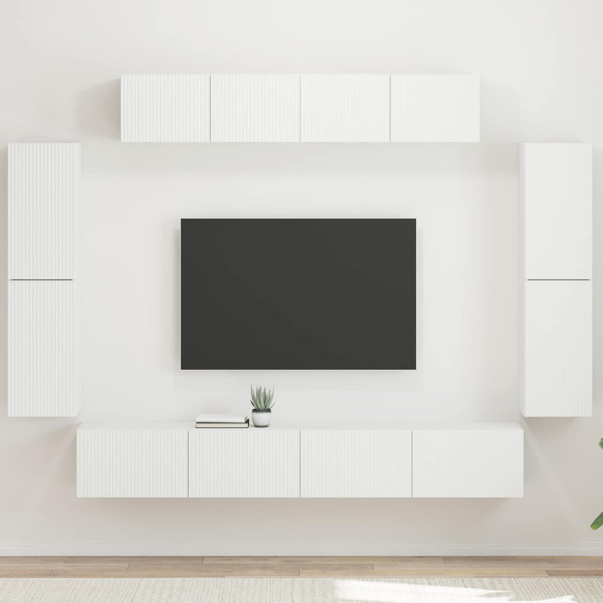 Meuble TV 8 pc Blanc