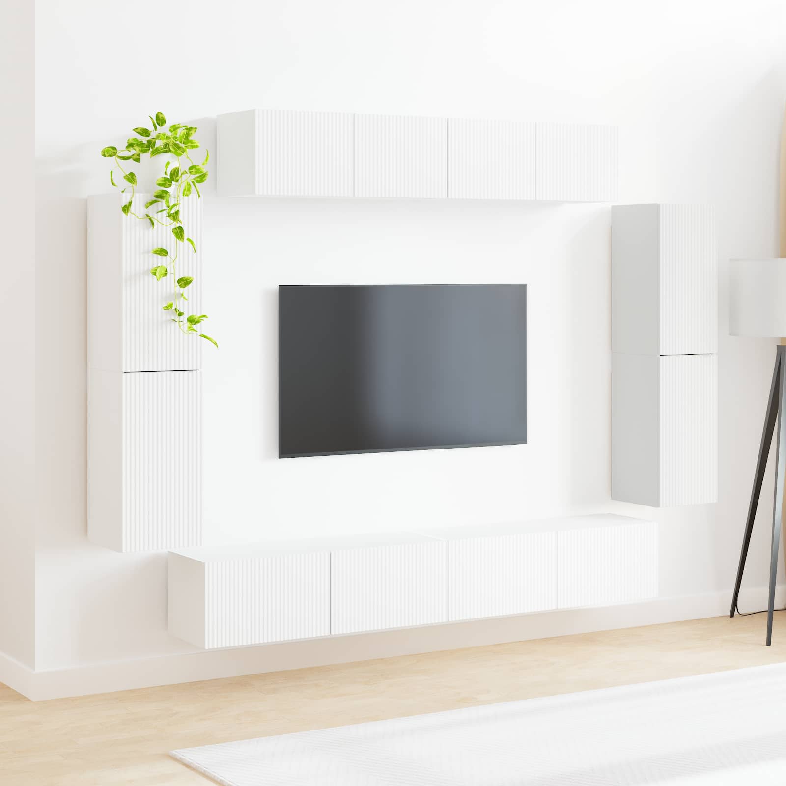 Meuble TV 8 pc Blanc