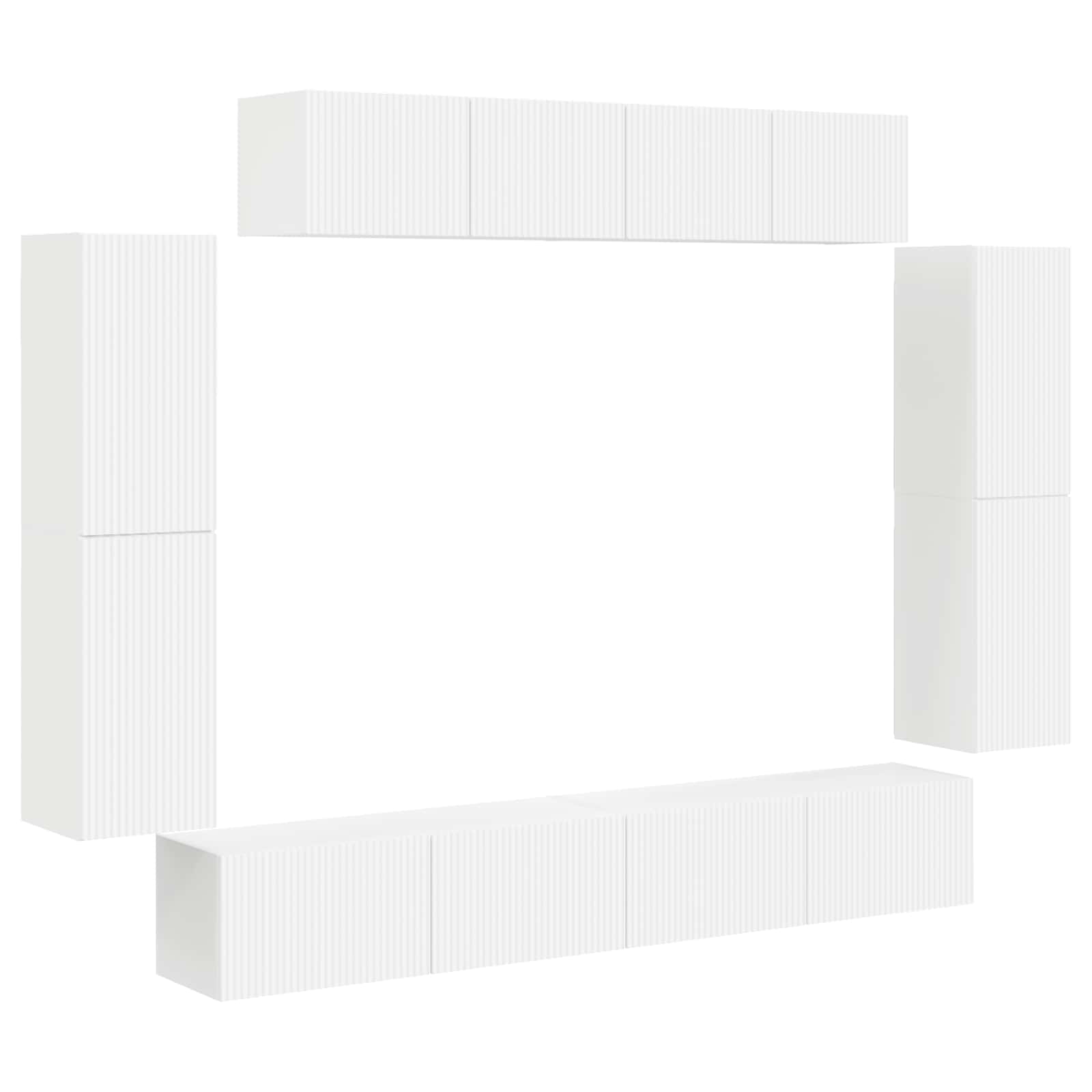 Meuble TV 8 pc Blanc