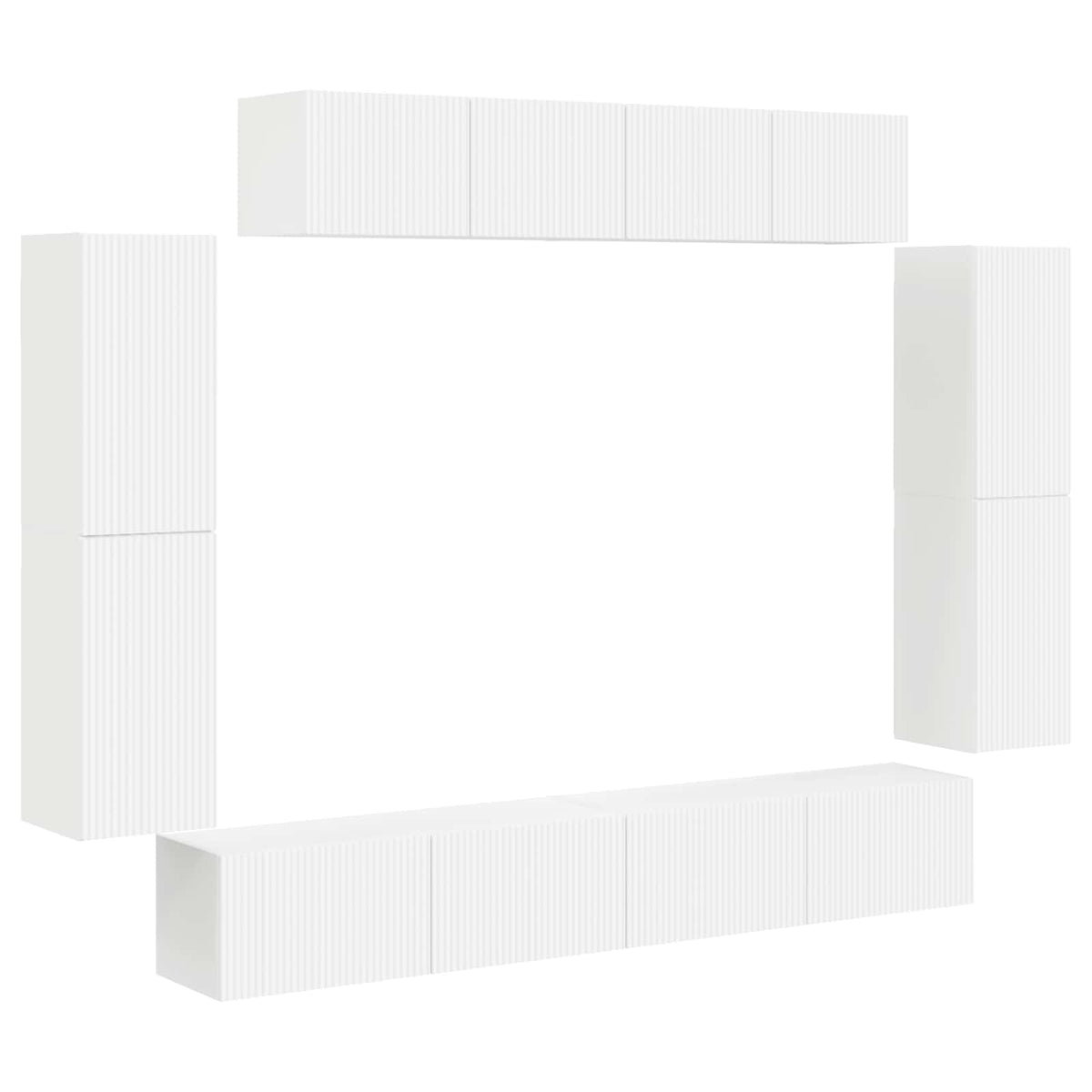 Meuble TV 8 pc Blanc
