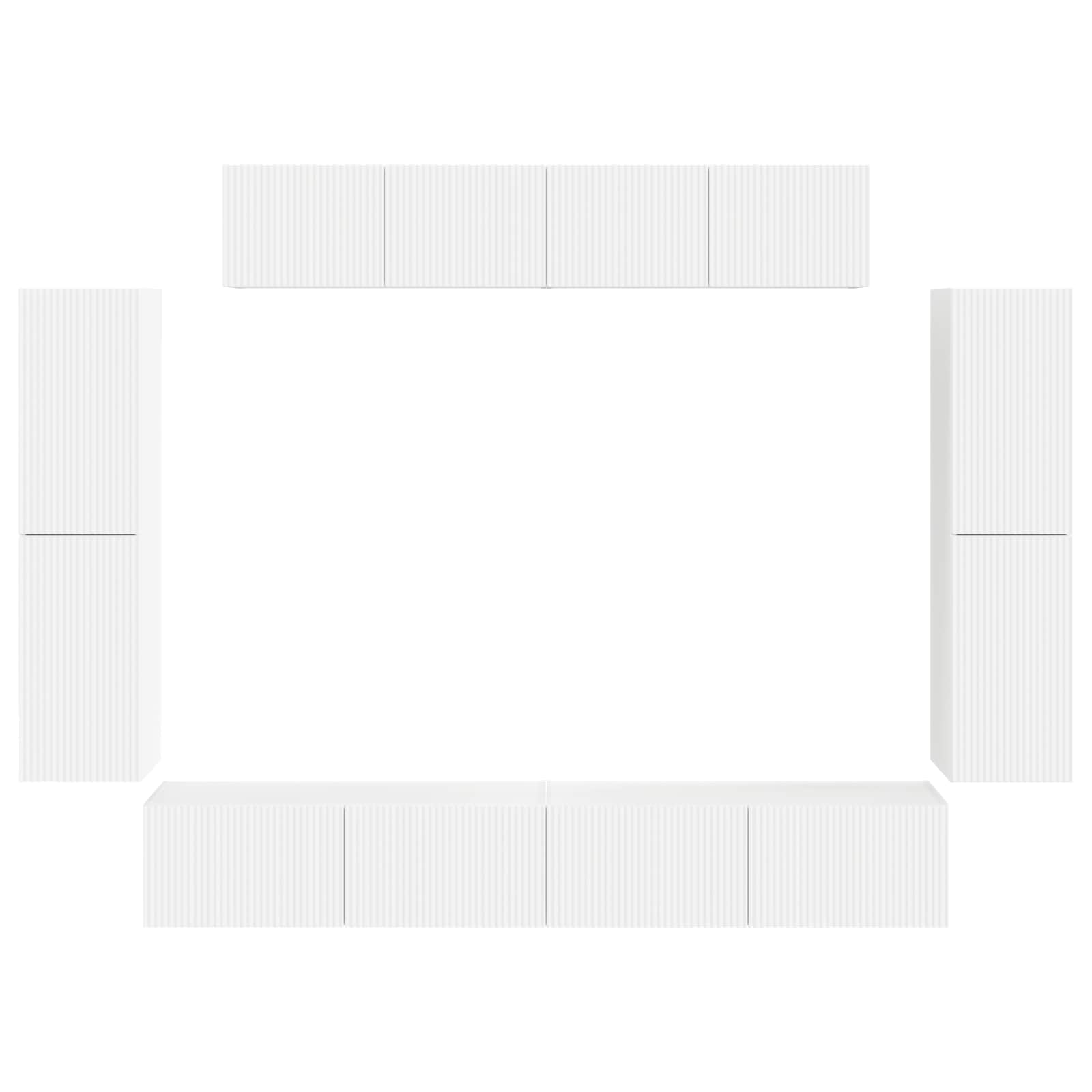 Meuble TV 8 pc Blanc