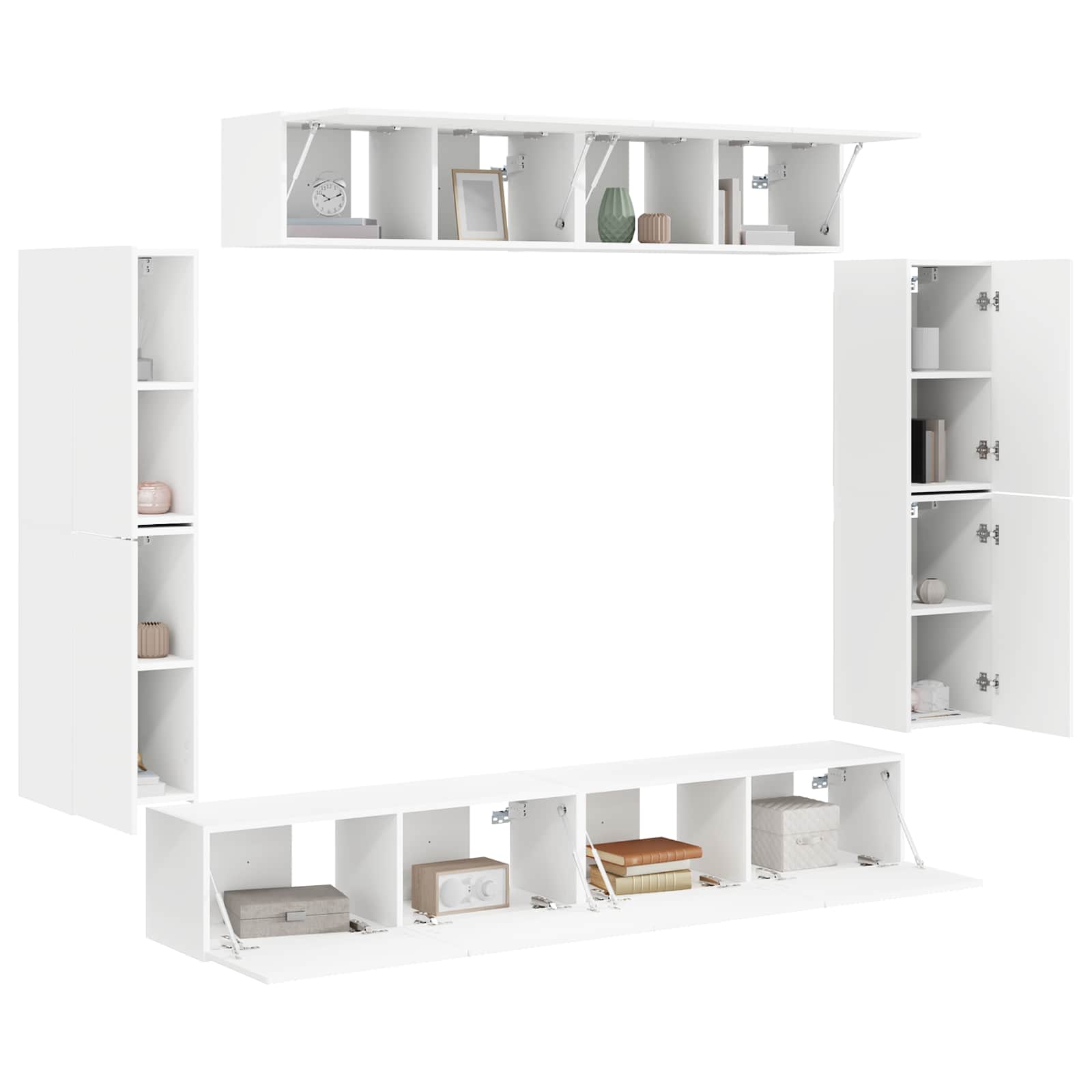Meuble TV 8 pc Blanc