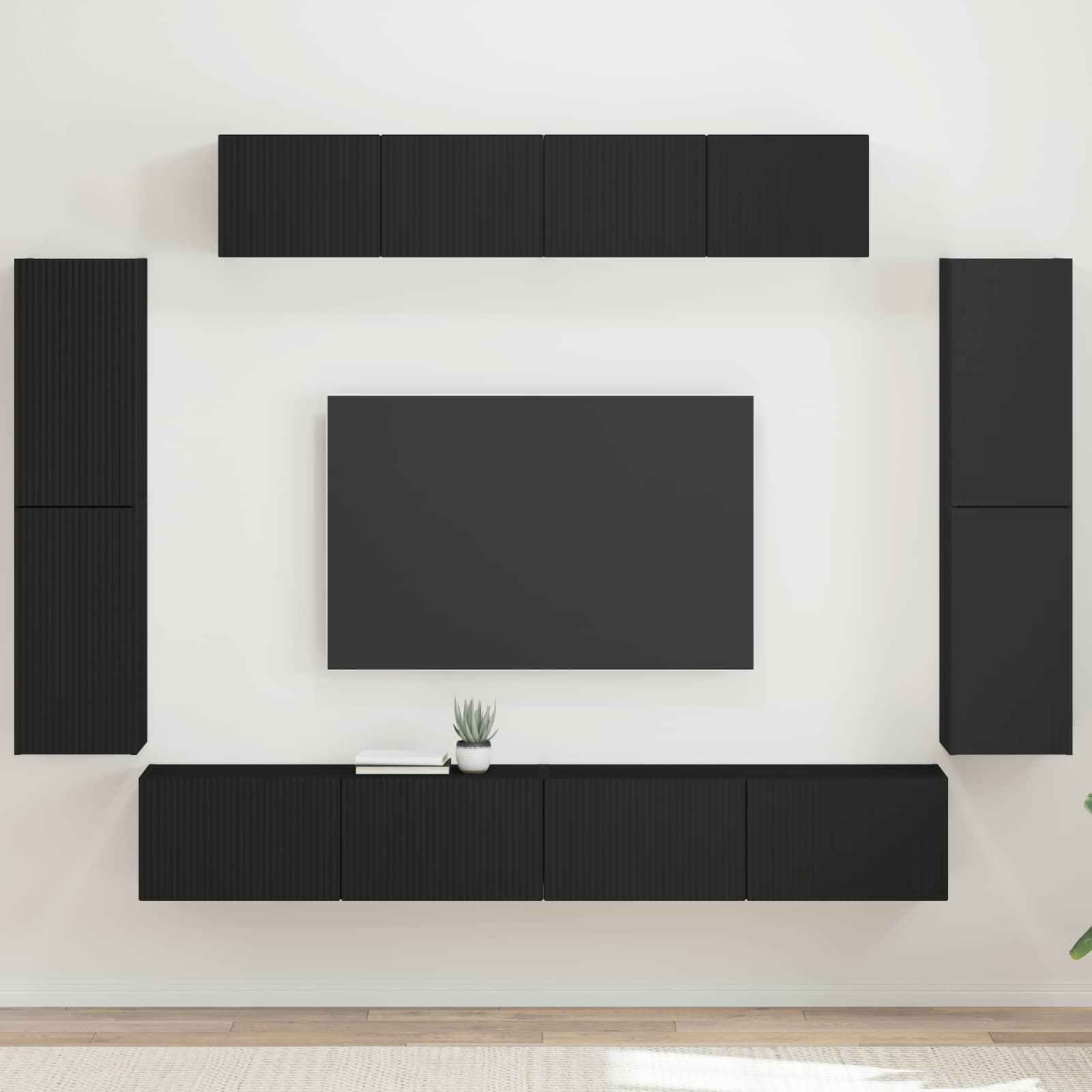 Meuble TV 8 pc Noir