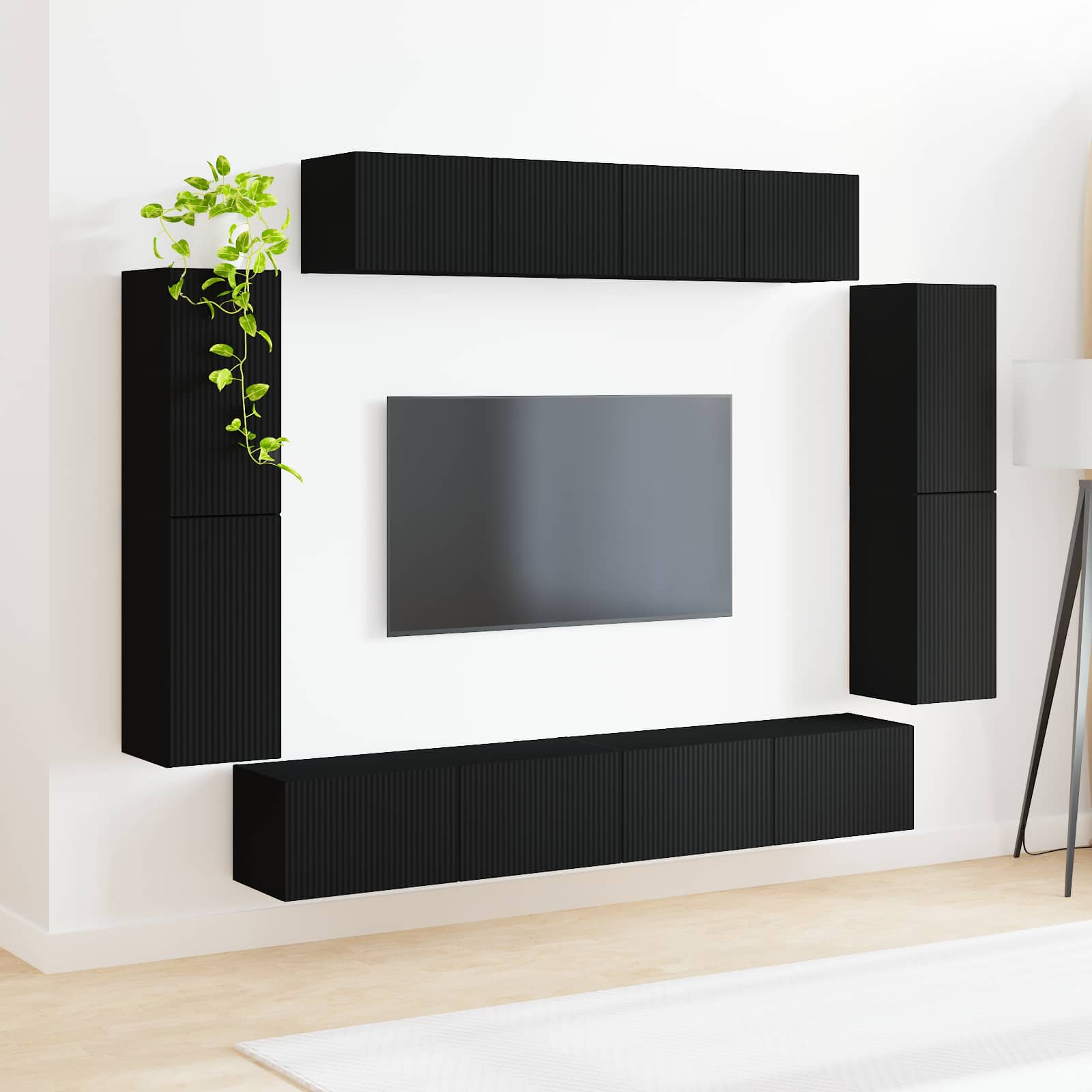 Meuble TV 8 pc Noir