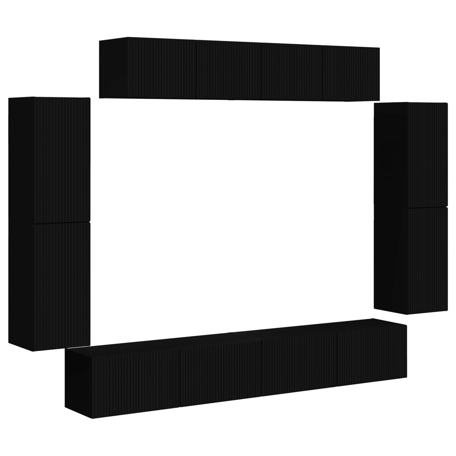 Meuble TV 8 pc Noir