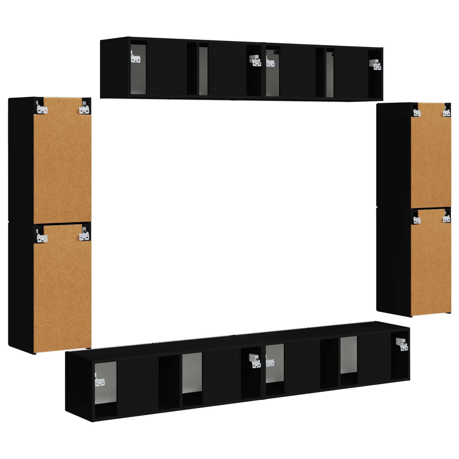 Meuble TV 8 pc Noir