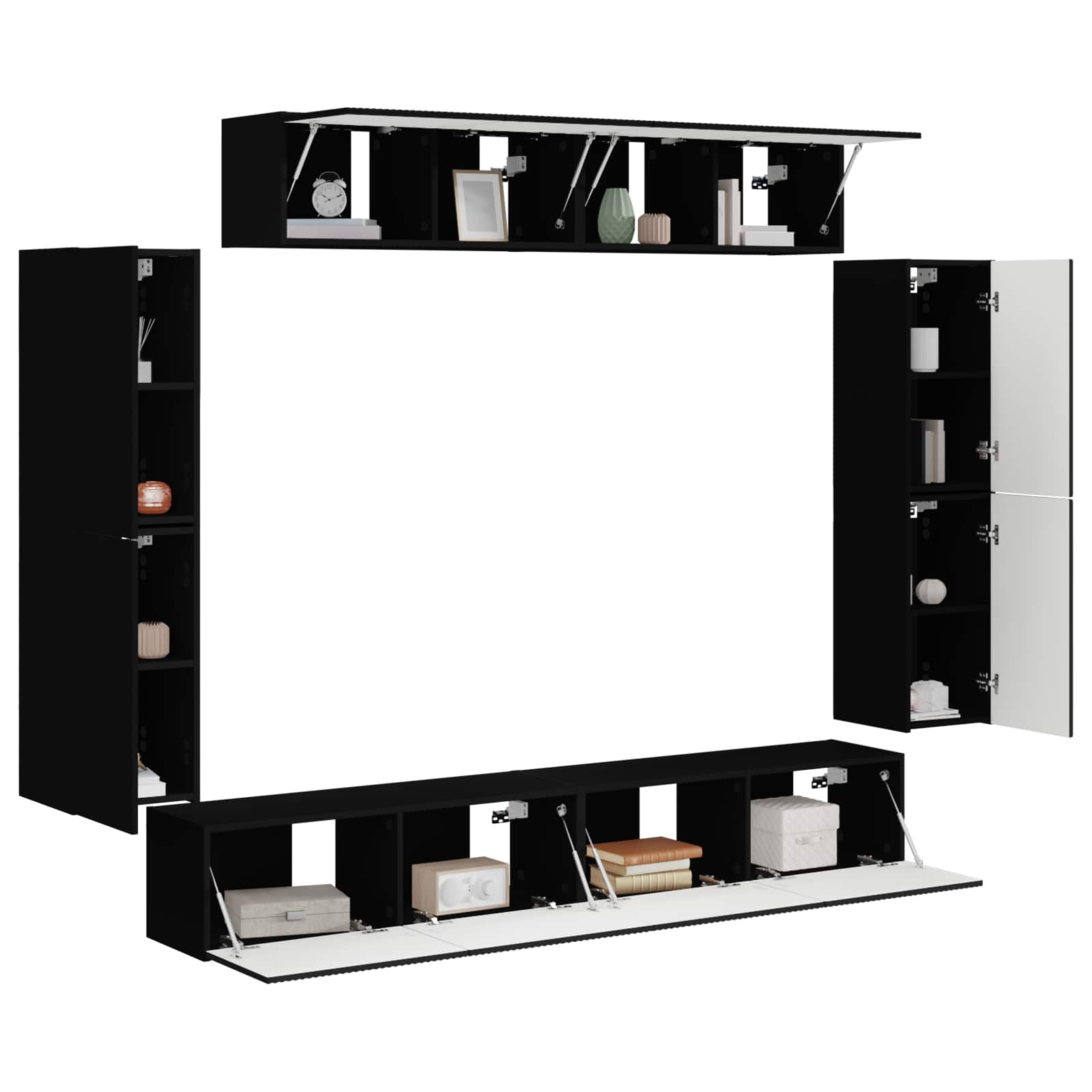 Meuble TV 8 pc Noir