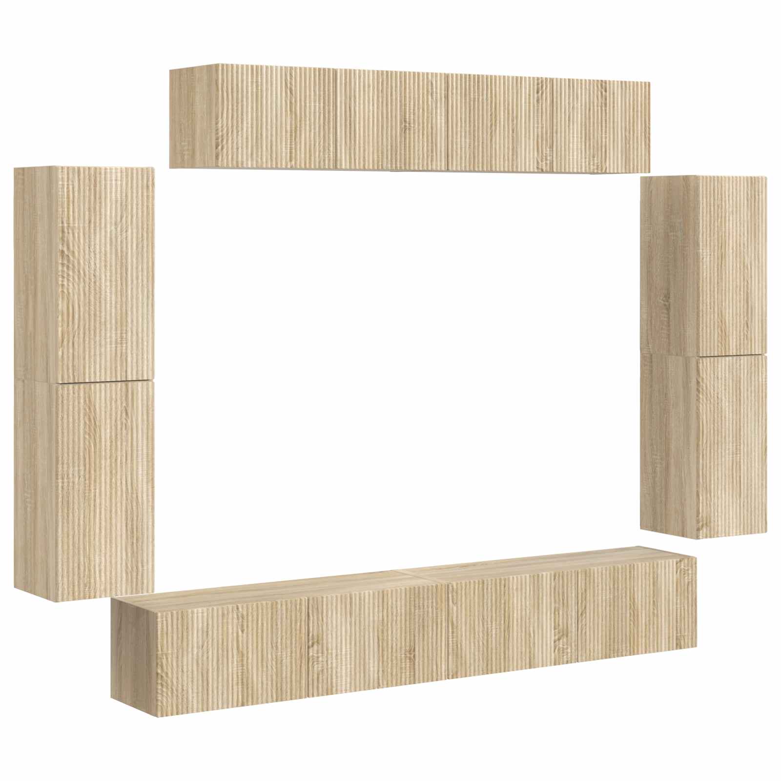 Meuble TV 8 pc Chêne Sonoma