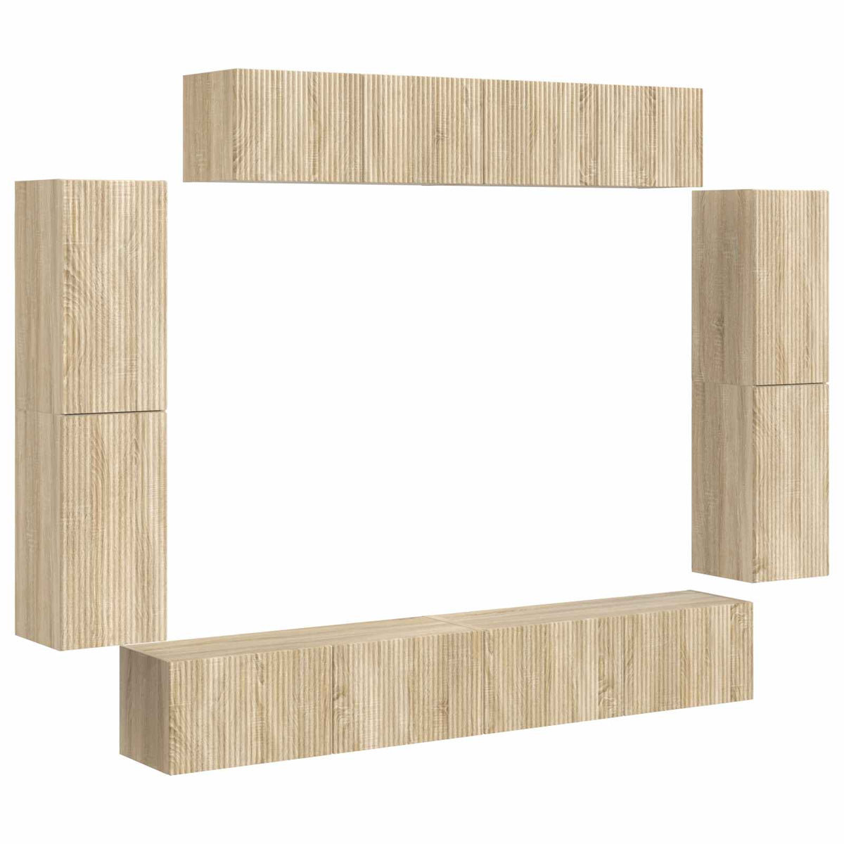 Meuble TV 8 pc Chêne Sonoma