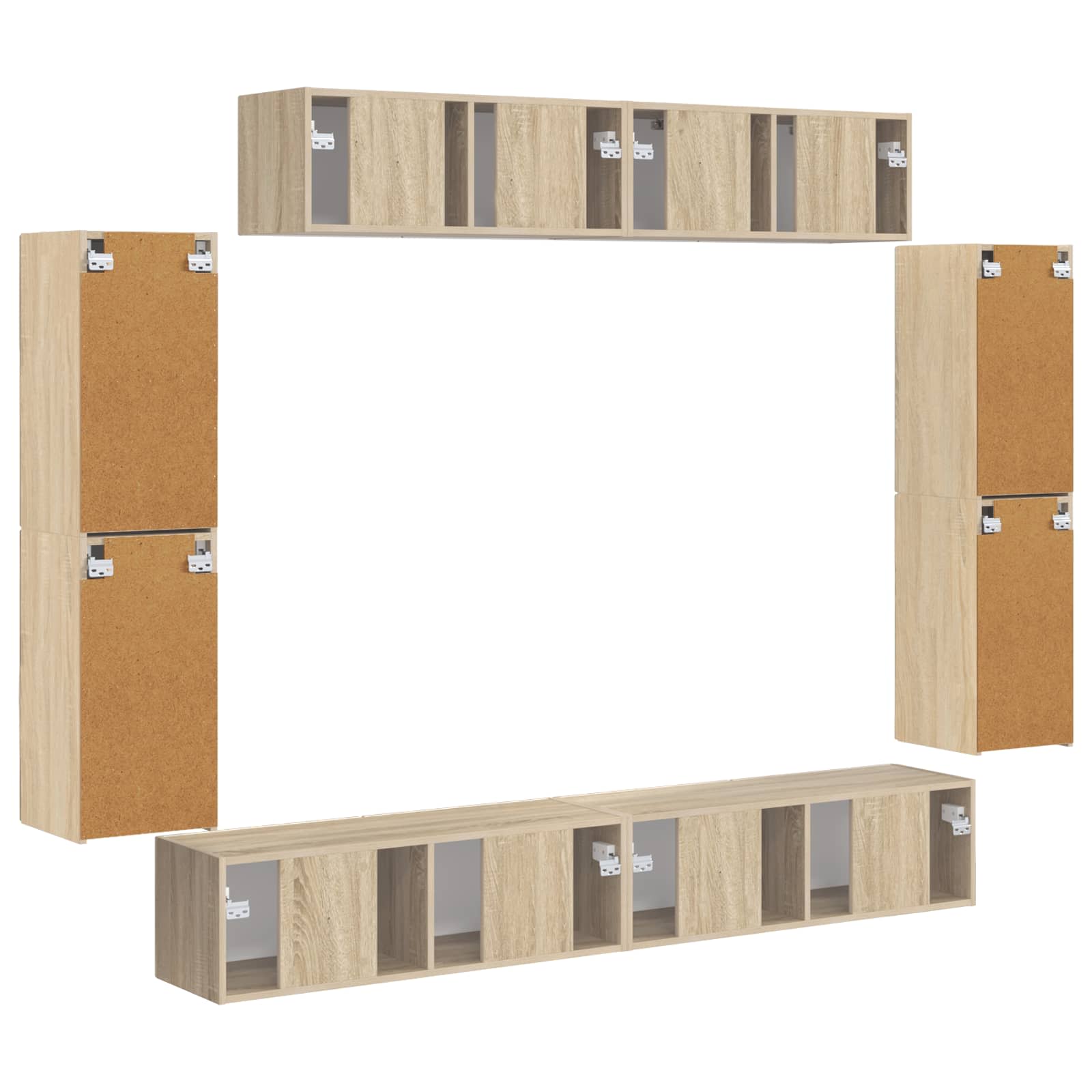 Meuble TV 8 pc Chêne Sonoma