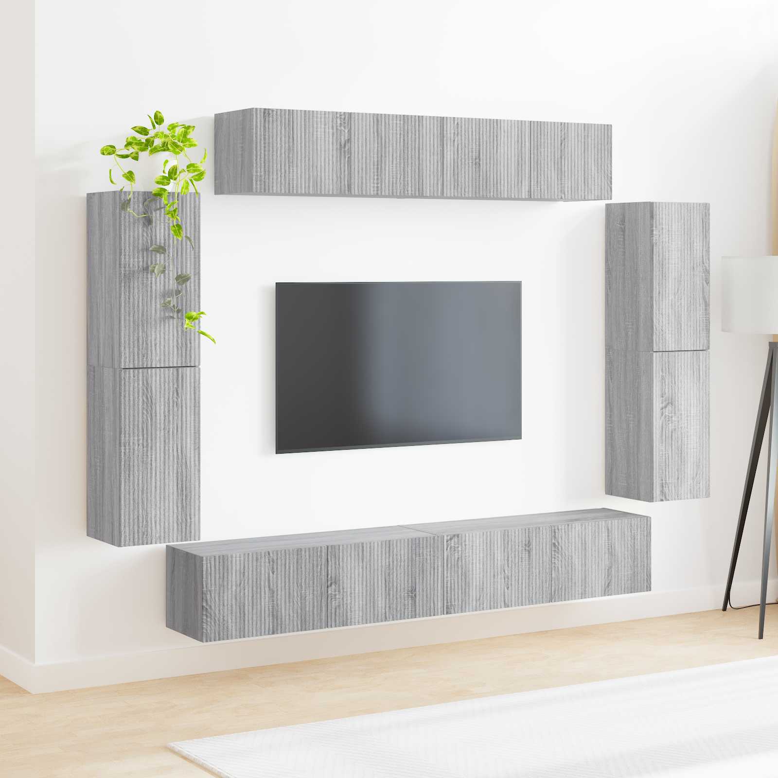 Meuble TV 8 pcs Gris Sonoma - XIOS