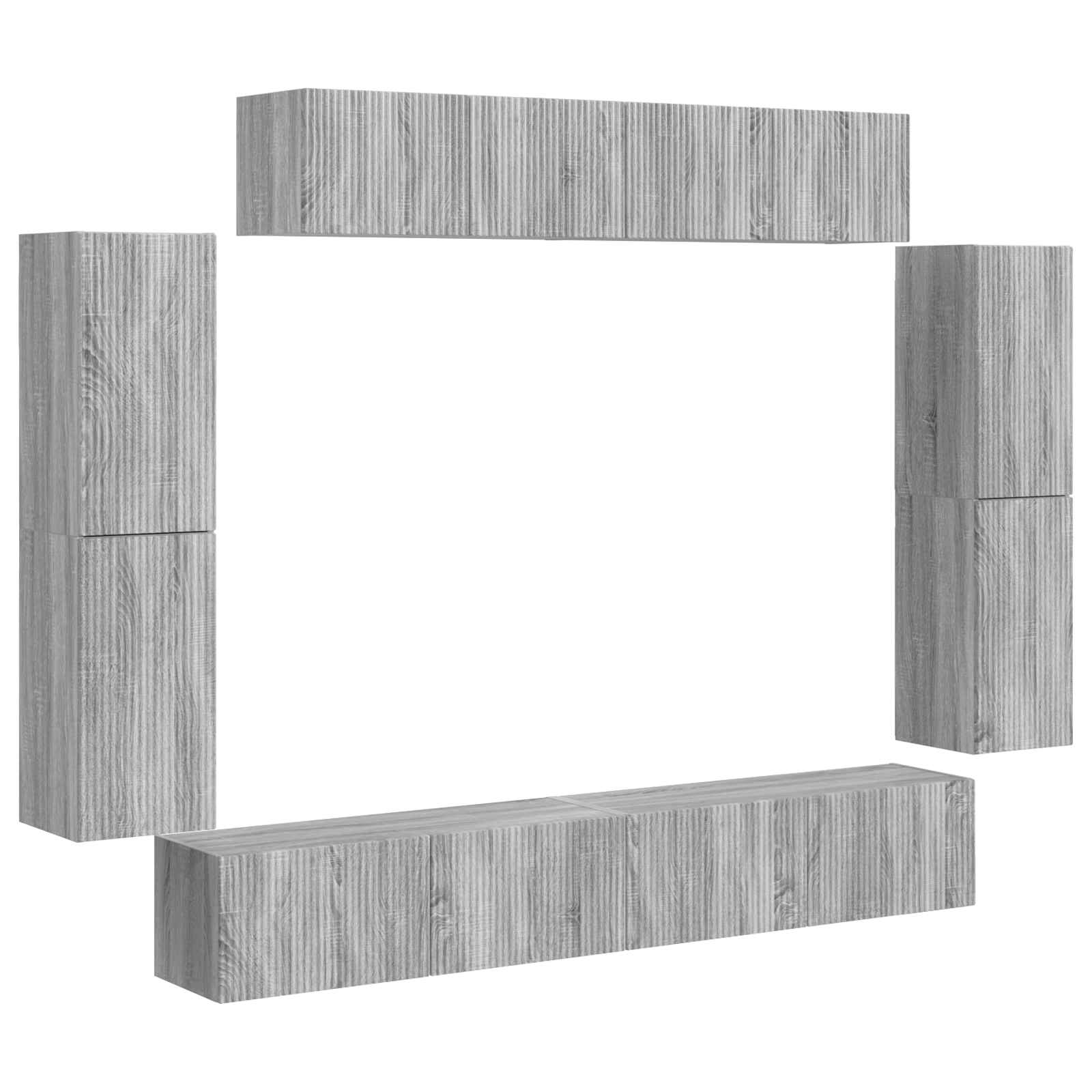 Meuble TV 8 pc Gris Sonoma