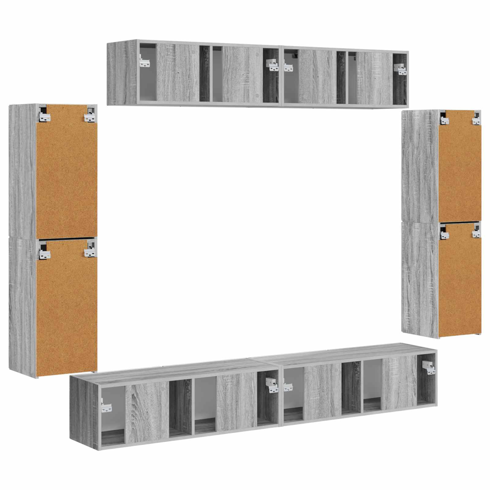 Meuble TV 8 pcs Gris Sonoma - XIOS
