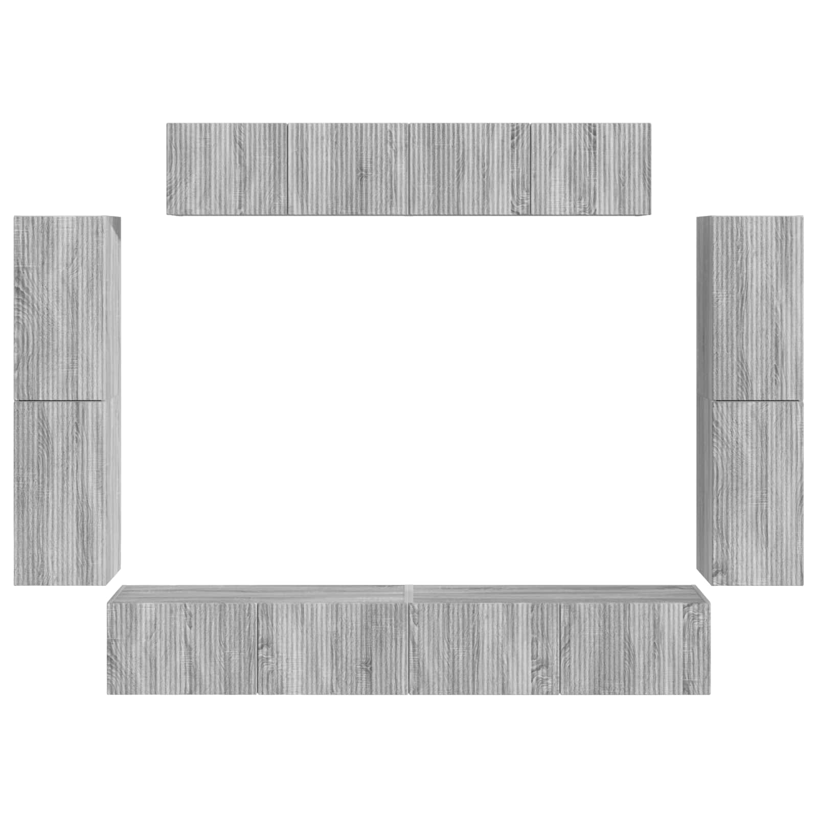 Meuble TV 8 pcs Gris Sonoma - XIOS