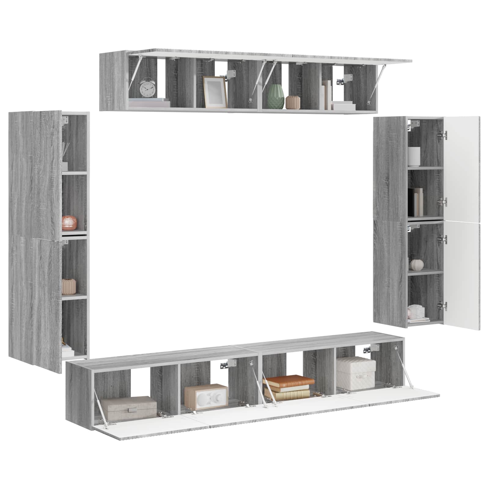 Meuble TV 8 pcs Gris Sonoma - XIOS