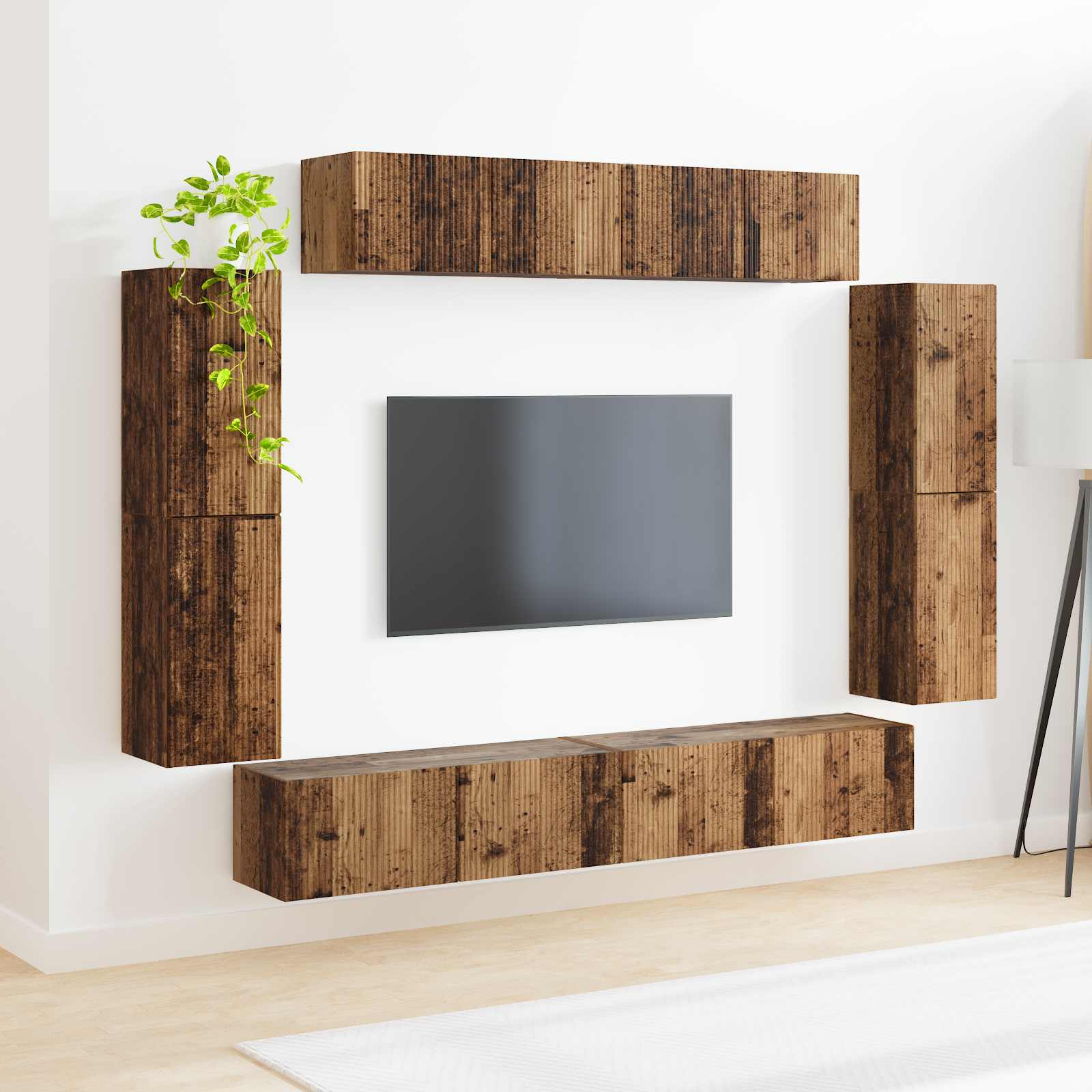 Meuble TV 8 pcs Bois ancien - XIOS