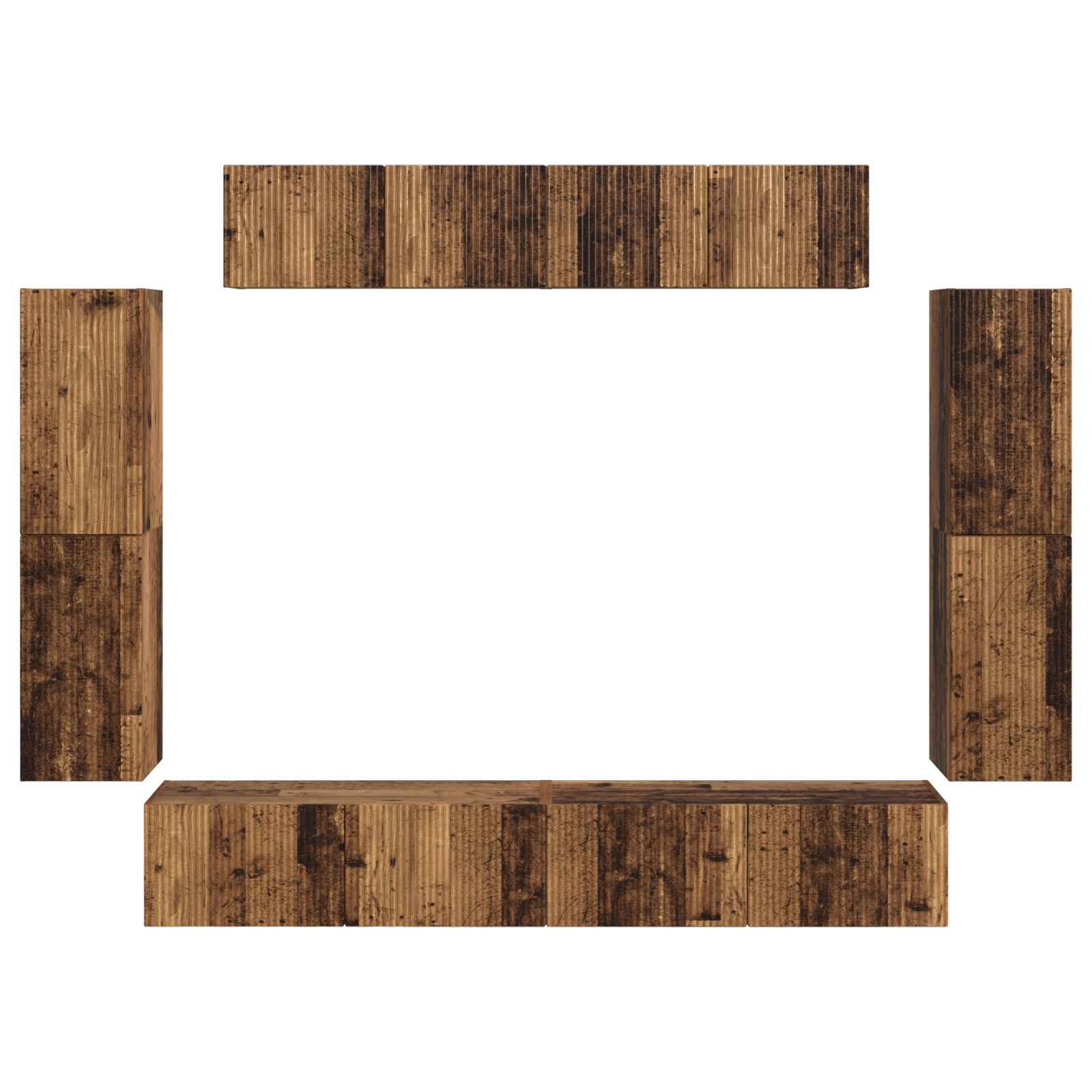 Meuble TV 8 pcs Bois ancien - XIOS
